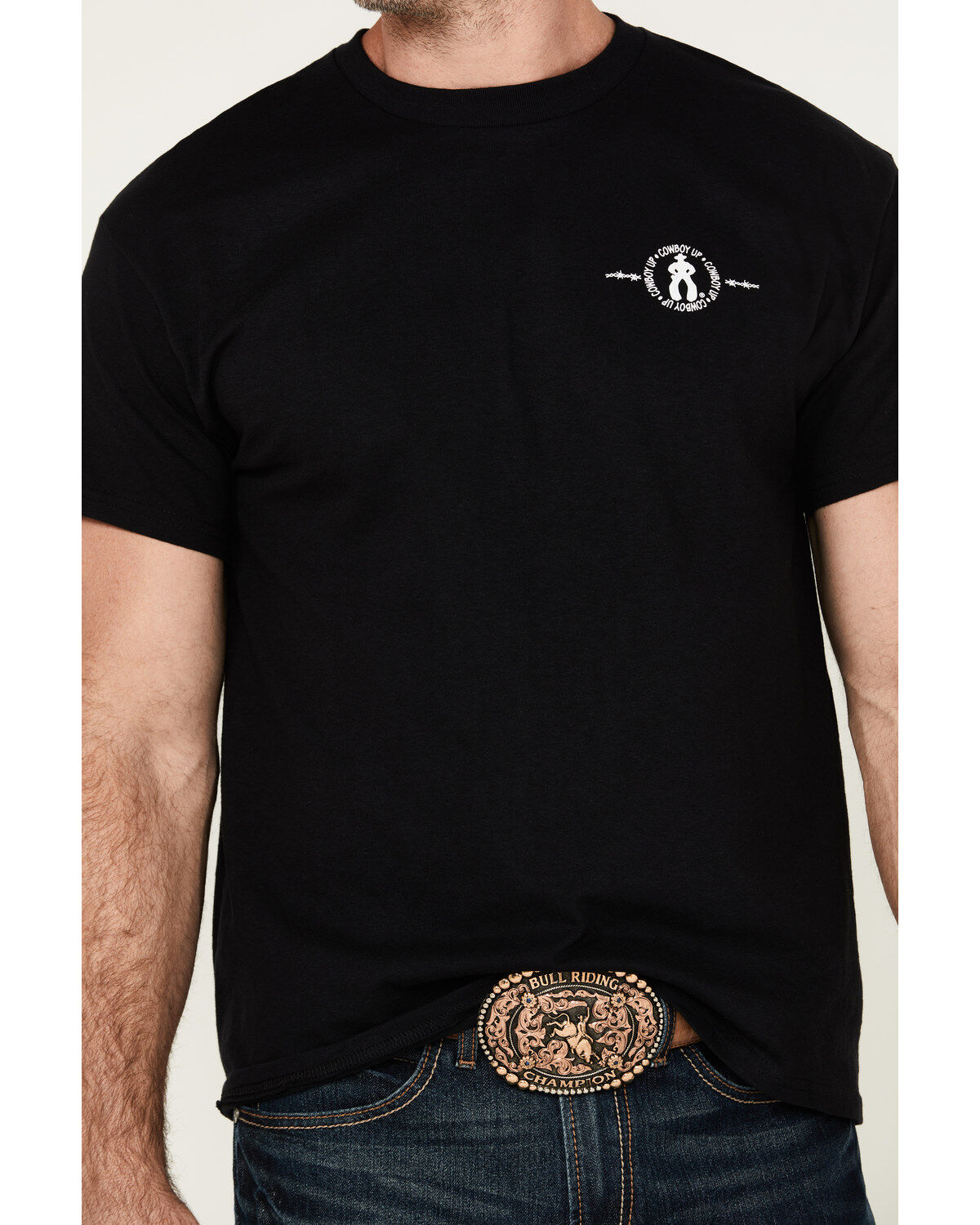 Cowboy Up Men's Triple Scorpion Short Sleeve Graphic T-Shirt