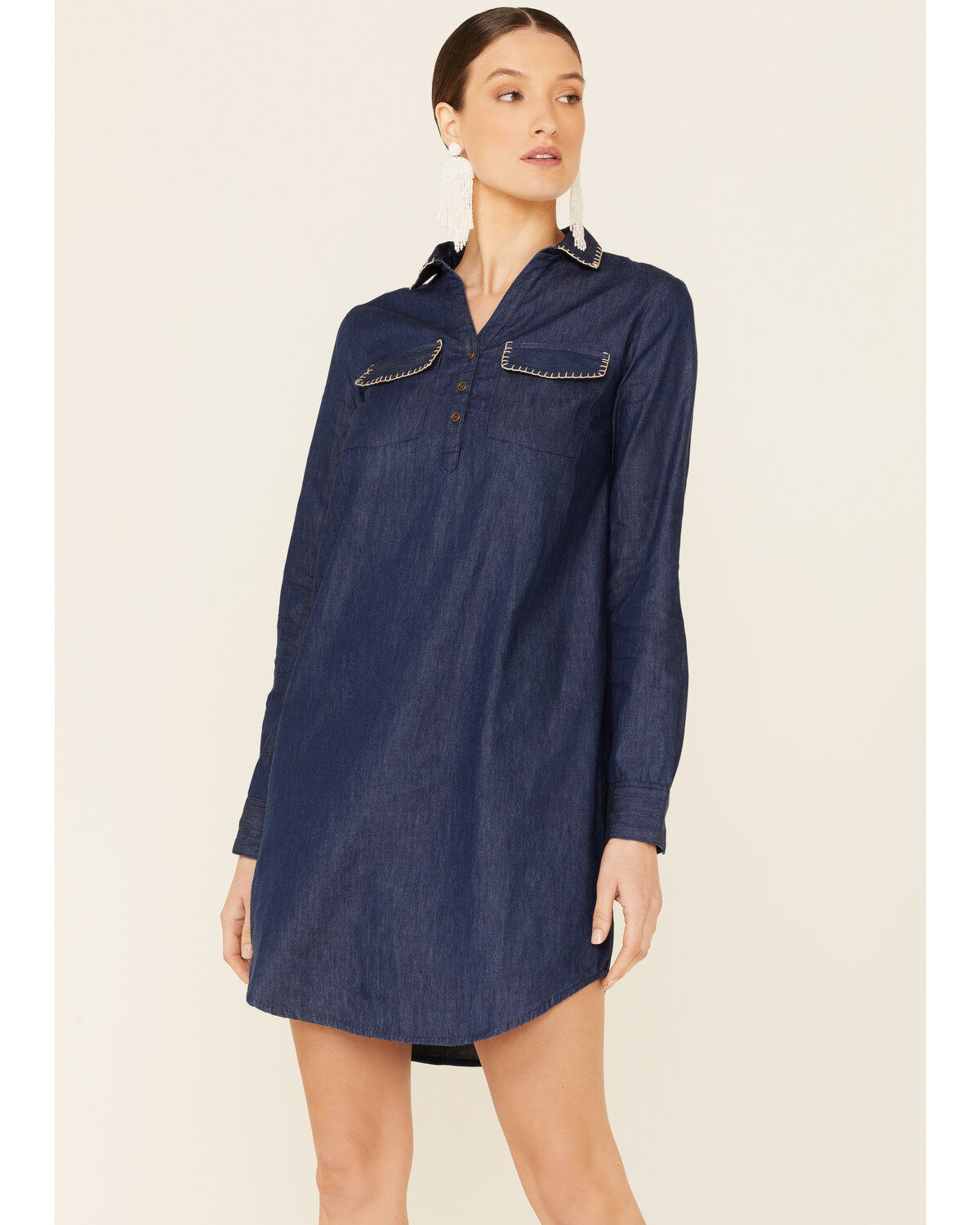 Roper Women's Denim Stitched Mini Dress