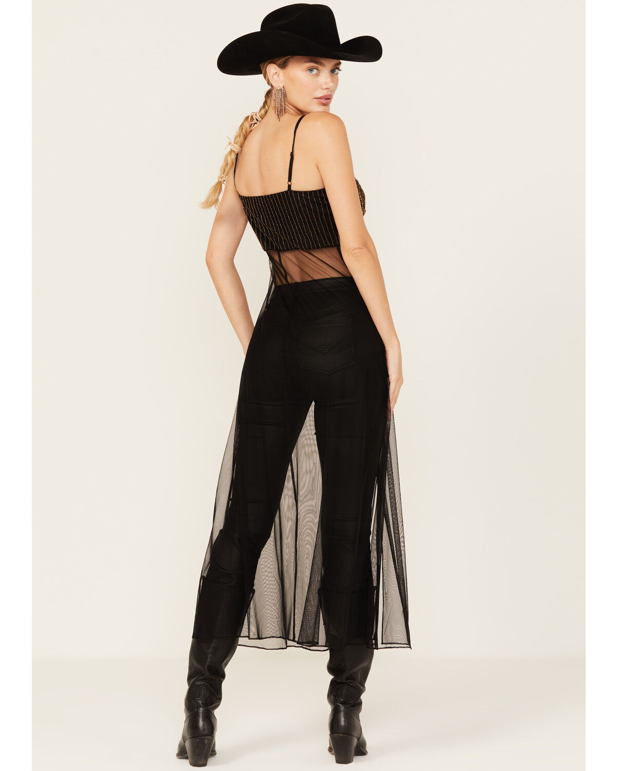 Wonderwest Women's Mountain Trail Embellished Mesh Maxi Cami