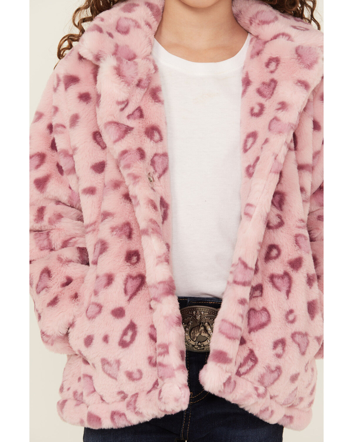 Urban Republic Little Girls' Jaguar Print Faux Fur Jacket