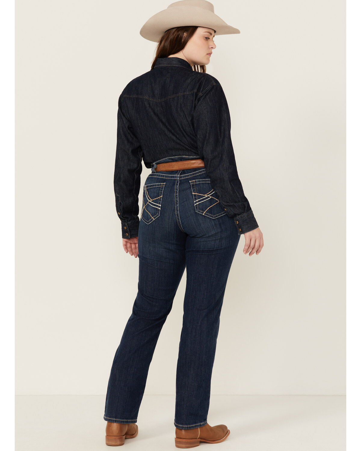 Ariat Women's R.E.A.L. Dark Wash Mid Rise Everlee Stretch Straight Jeans - Plus