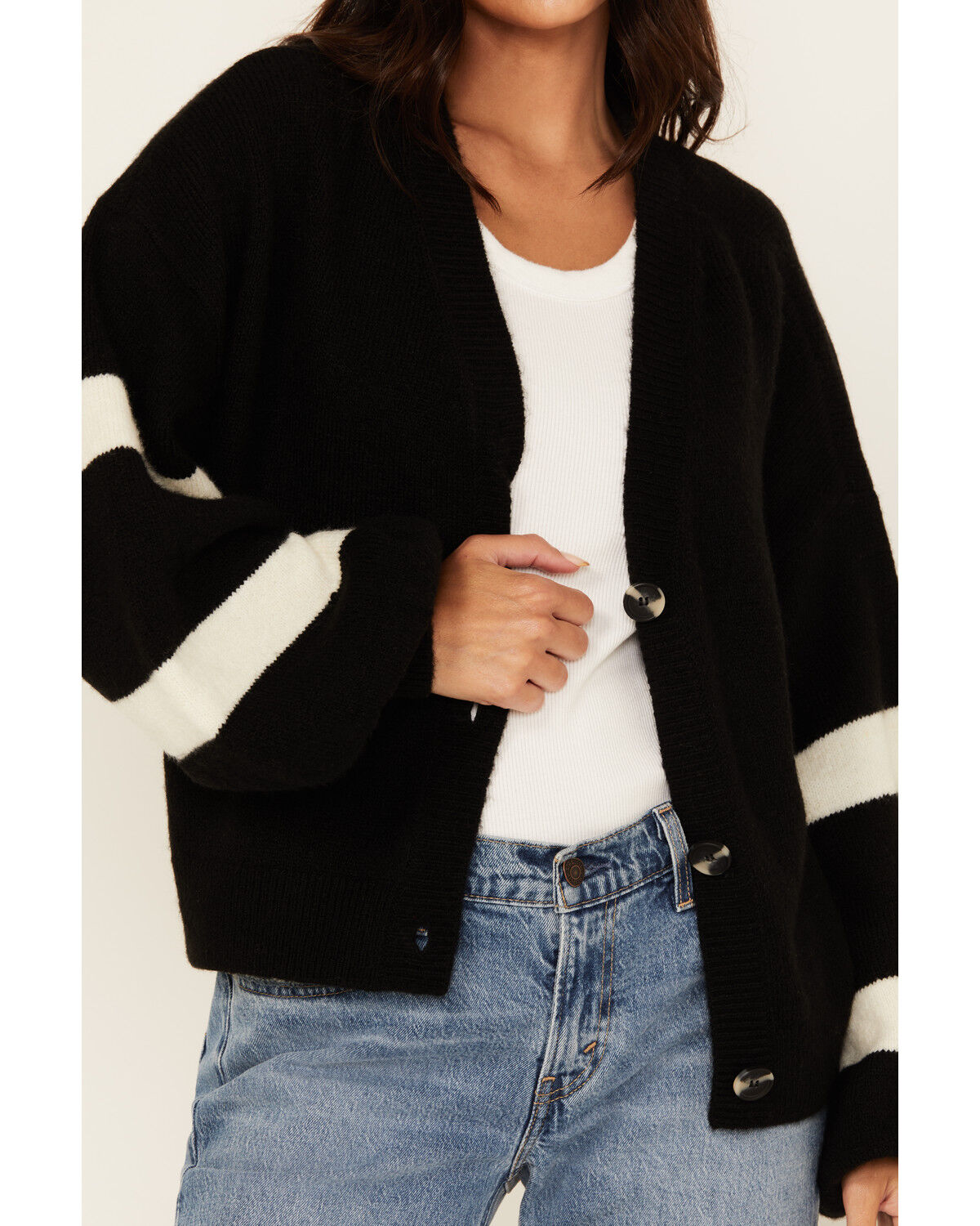 Wrangler Women's Logo Striped Cardigan