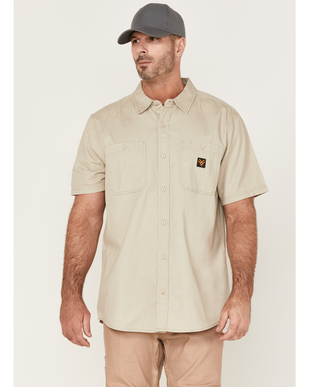 Hawx Men's Twill Short Sleeve Button-Down Work Shirt