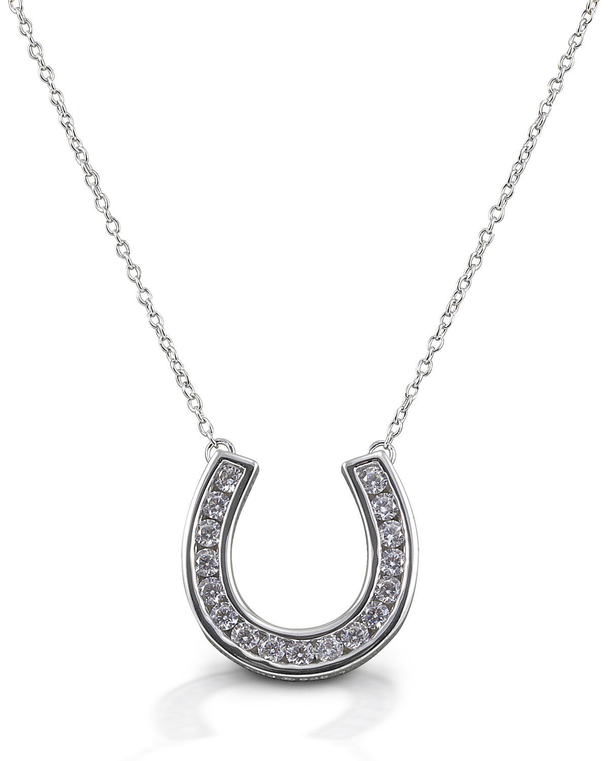 Kelly Herd Women's Contemporary Pave Horseshoe Necklace