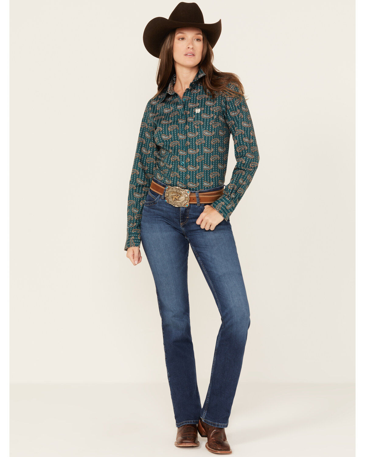 Wrangler Women's Q-Baby Dark Wash Mid Rise Bootcut Ultimate Riding Jeans