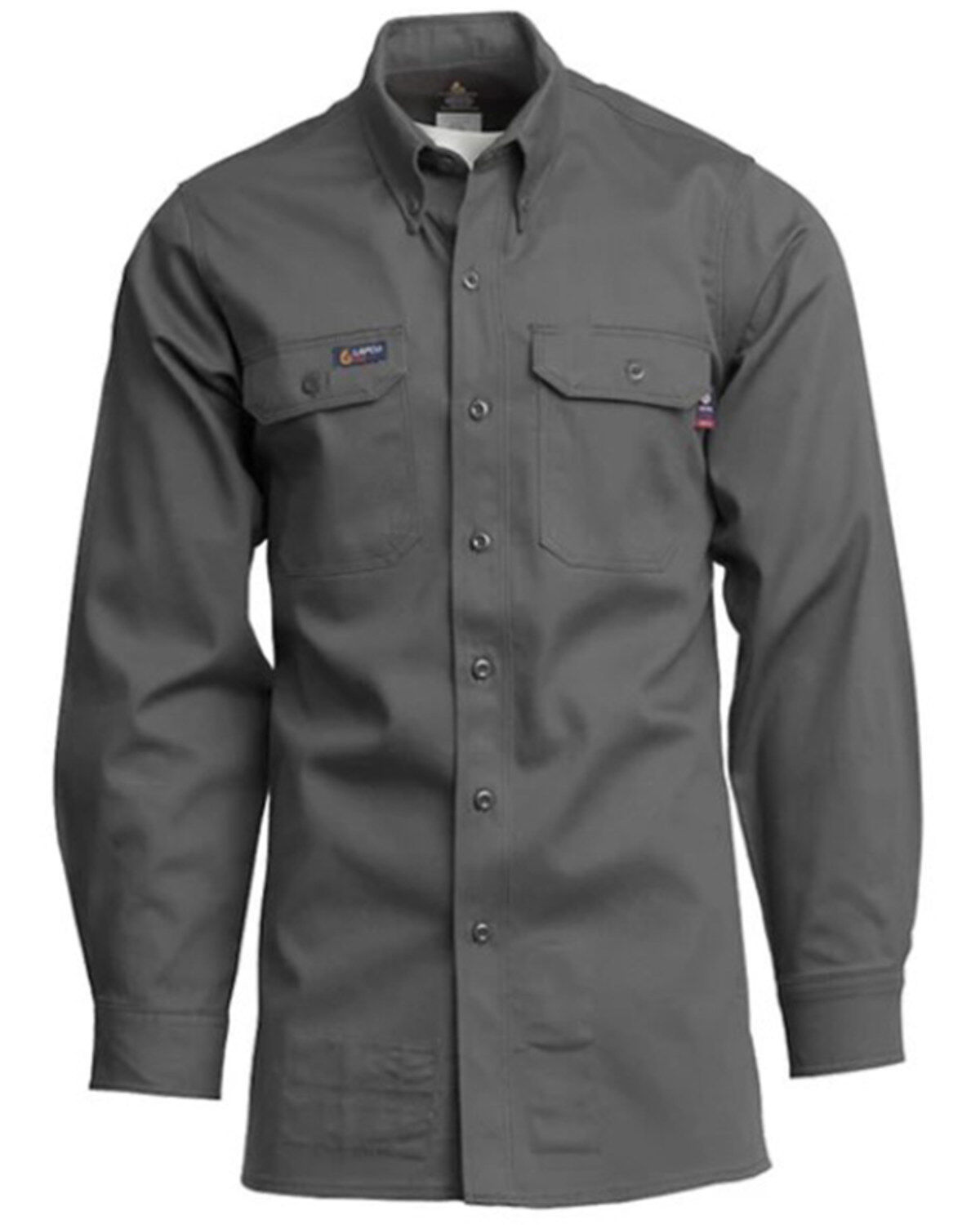 Lapco Men's FR Solid Long Sleeve Button-Down Western Work Shirt - Big & Tall