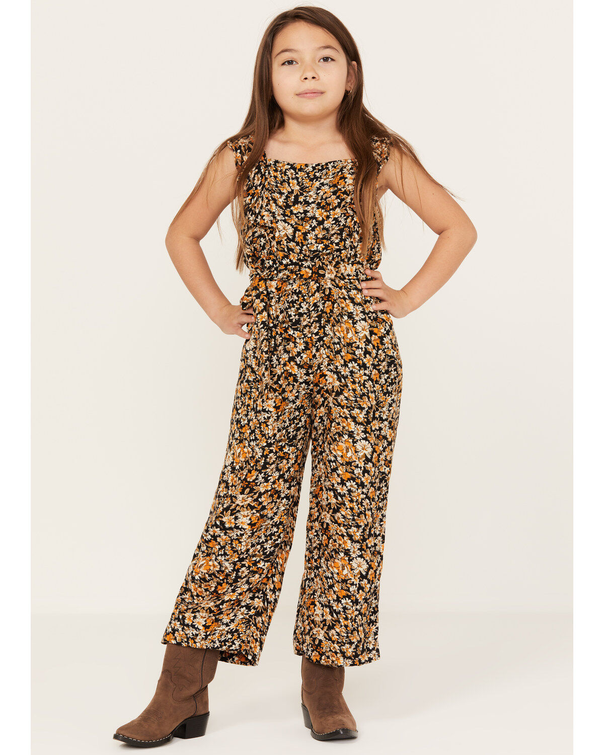 Hayden Girls' Floral Print Sleeveless Jumpsuit