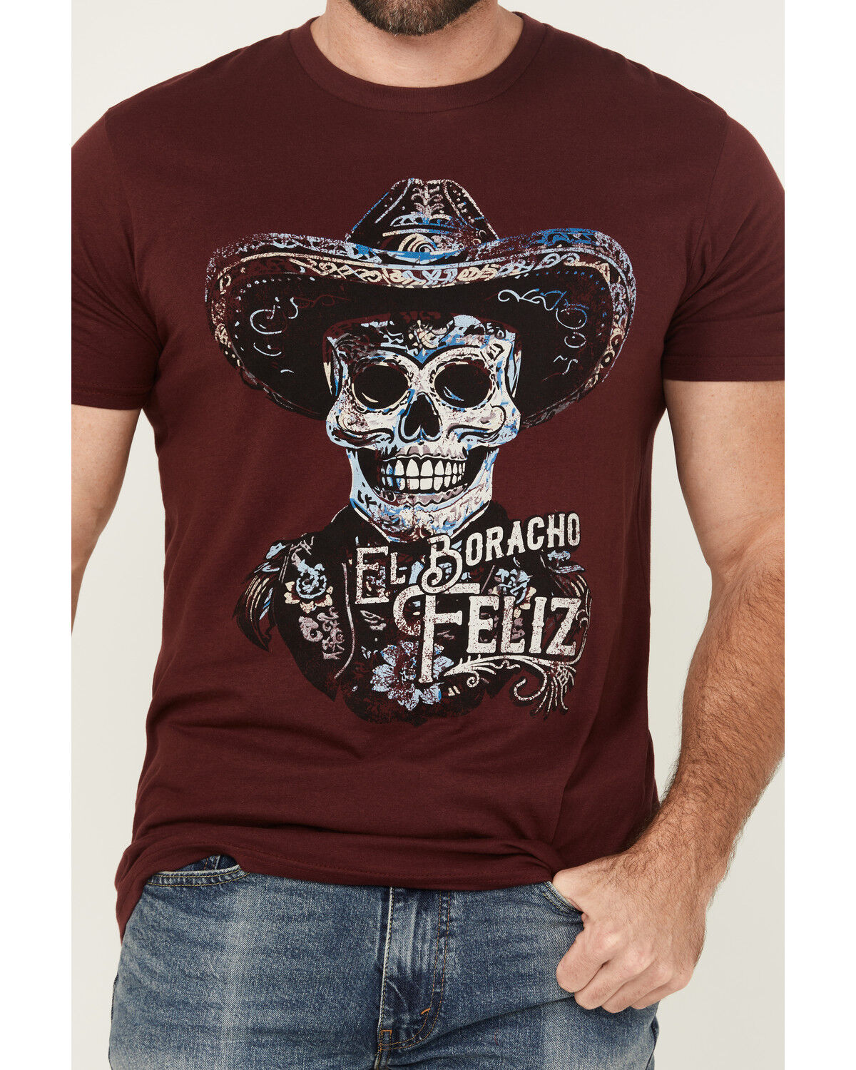 Moonshine Spirit Men's Boracho Feliz Mariachi Short Sleeve Graphic T-Shirt