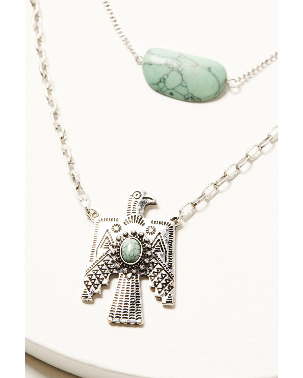 Shyanne Women's Antique Silver Thunderbird Layered Necklace
