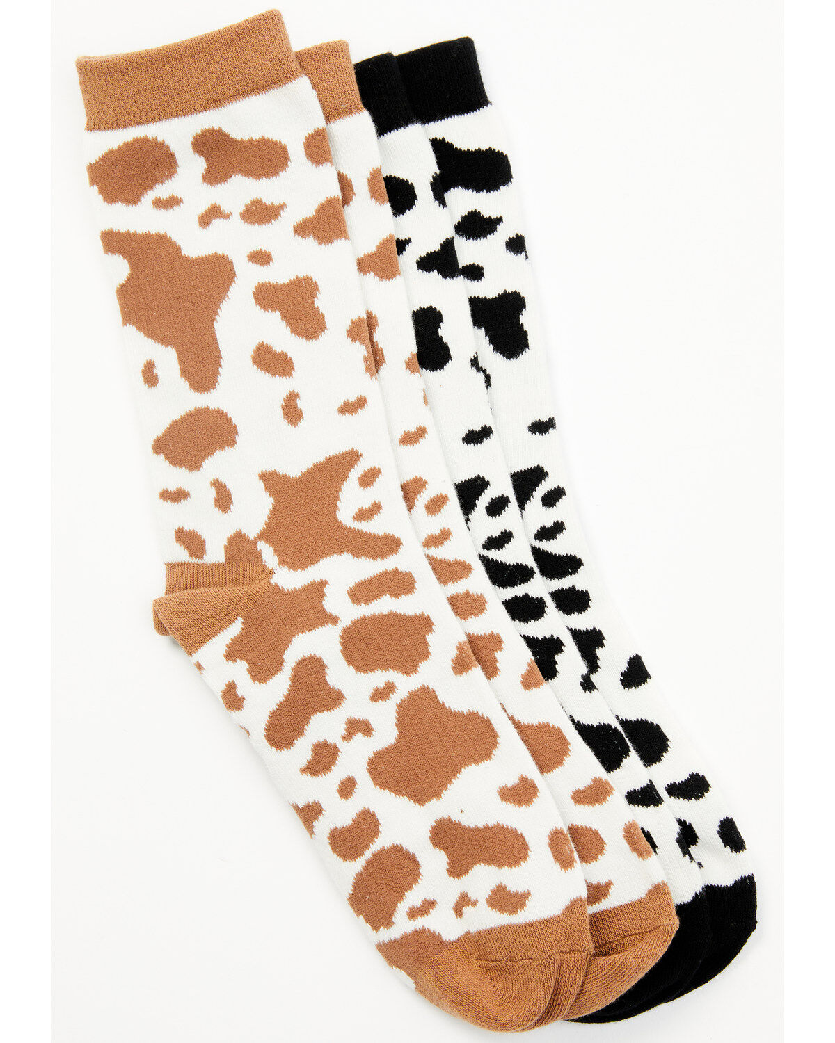Shyanne Women's Cow Print Crew Socks - 2-Pack