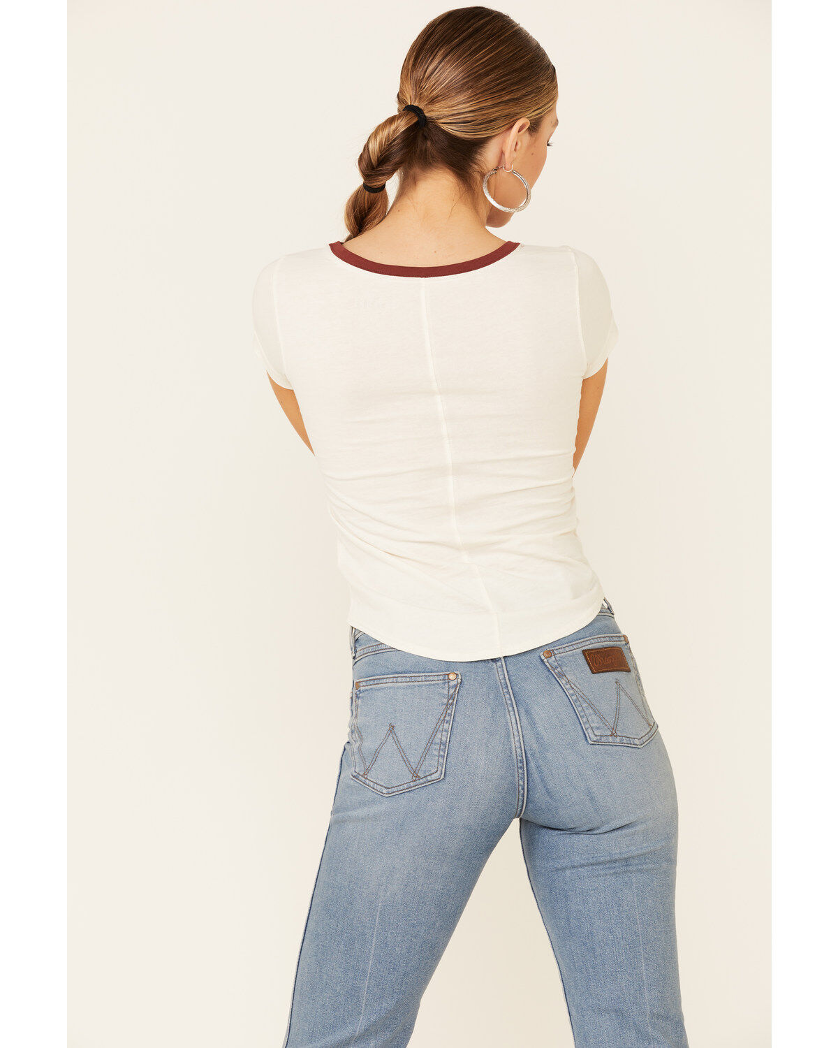 Shyanne Women's Off-White Horsing Around Graphic Short Sleeve Ringer Tee