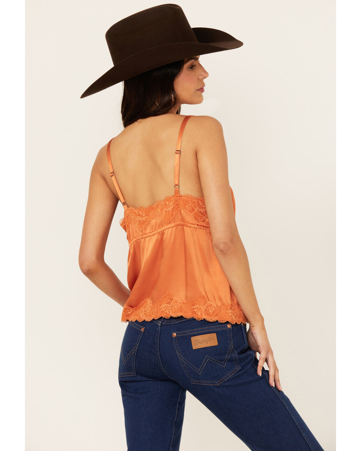 Shyanne Women's Lace Trim Satin Cami