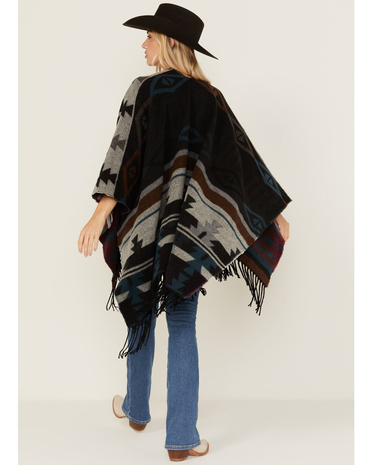 Shyanne Women's Southwestern Print Fringe Blanket Shawl