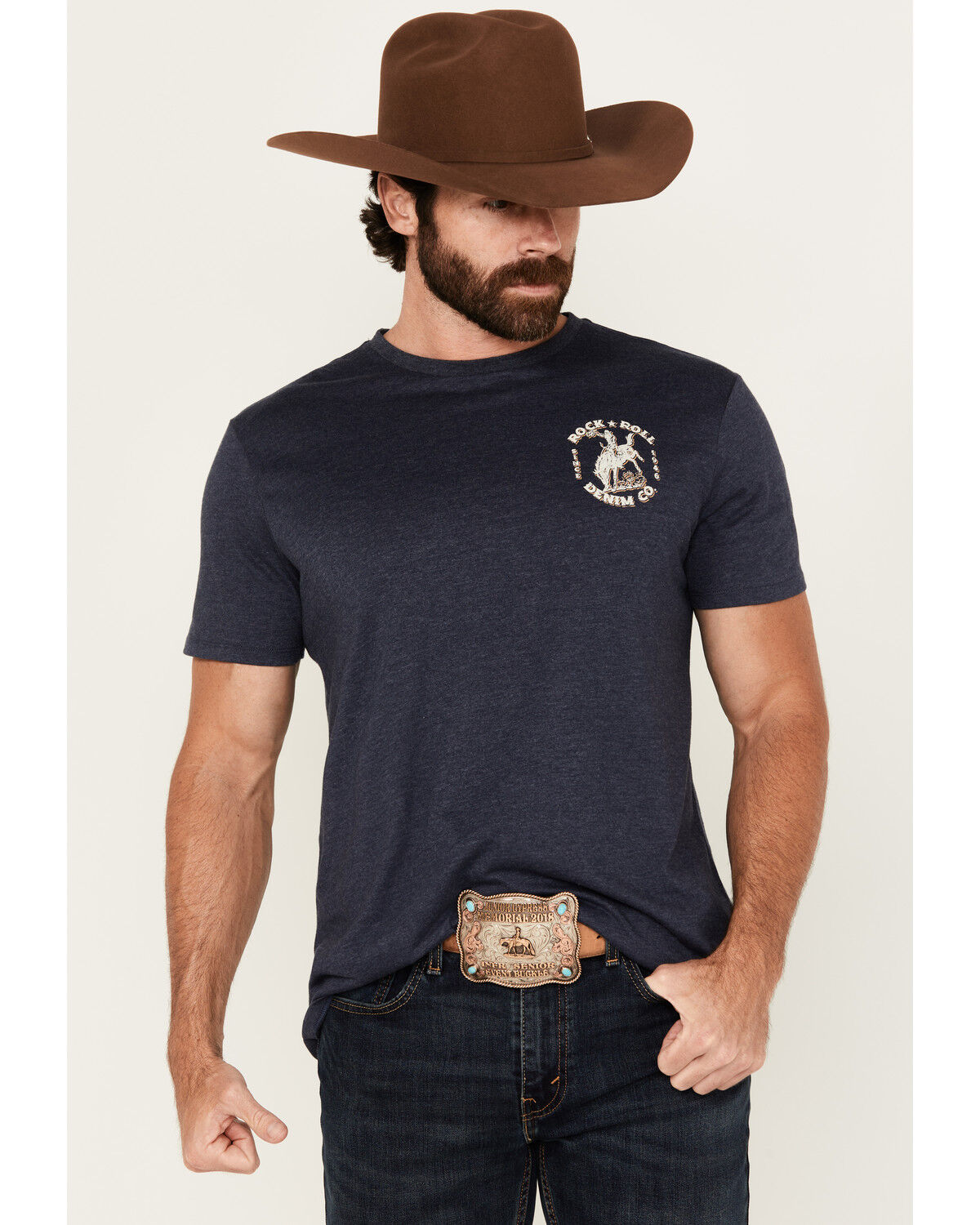 Rock & Roll Denim Men's Bronco Short Sleeve Graphic T-Shirt