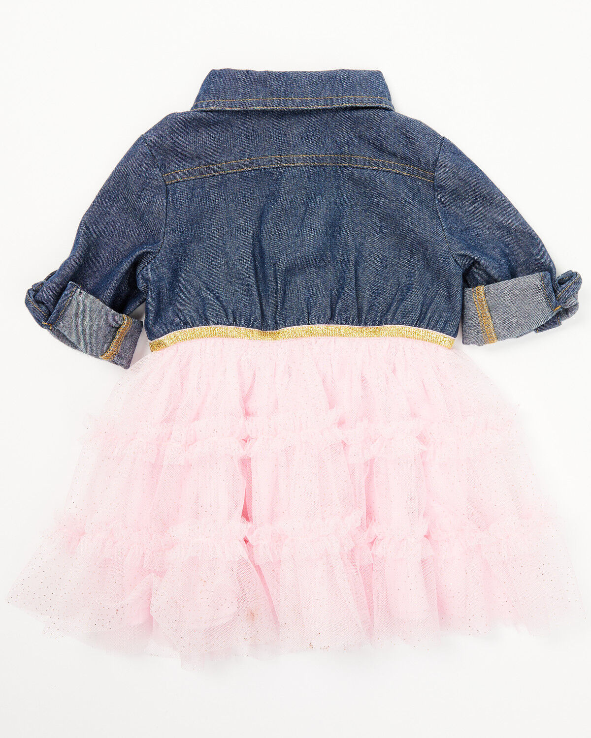 Sugar California Infant Girls' Denim Quarter Sleeve Sparkle Dress