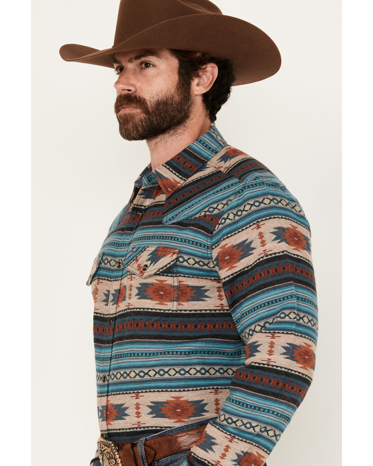 Cody James Men's Bandera Southwestern Striped Long Sleeve Snap Western Shirt