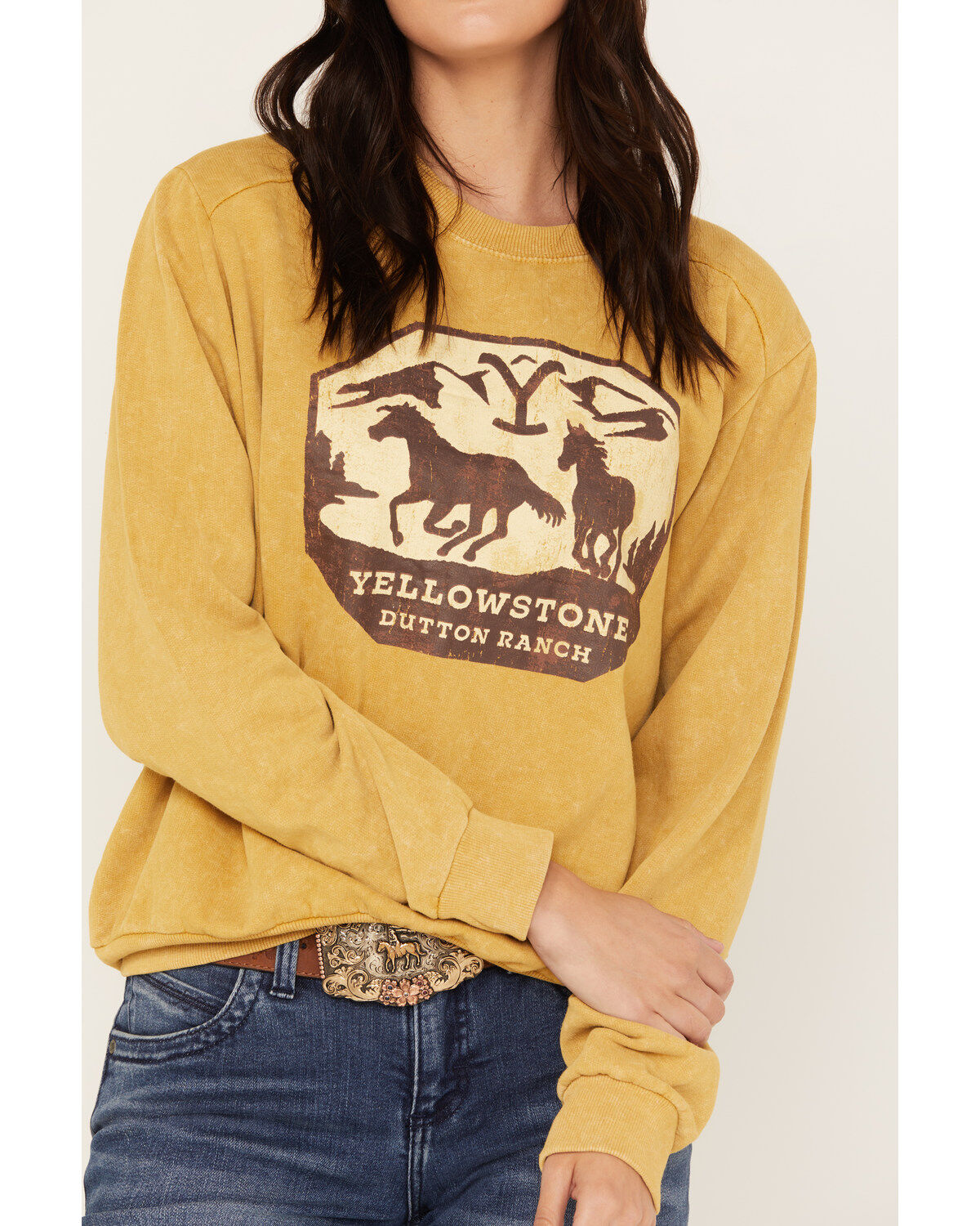 Paramount Network's Yellowstone Women's Dutton Ranch Long Sleeve Raglan Tee