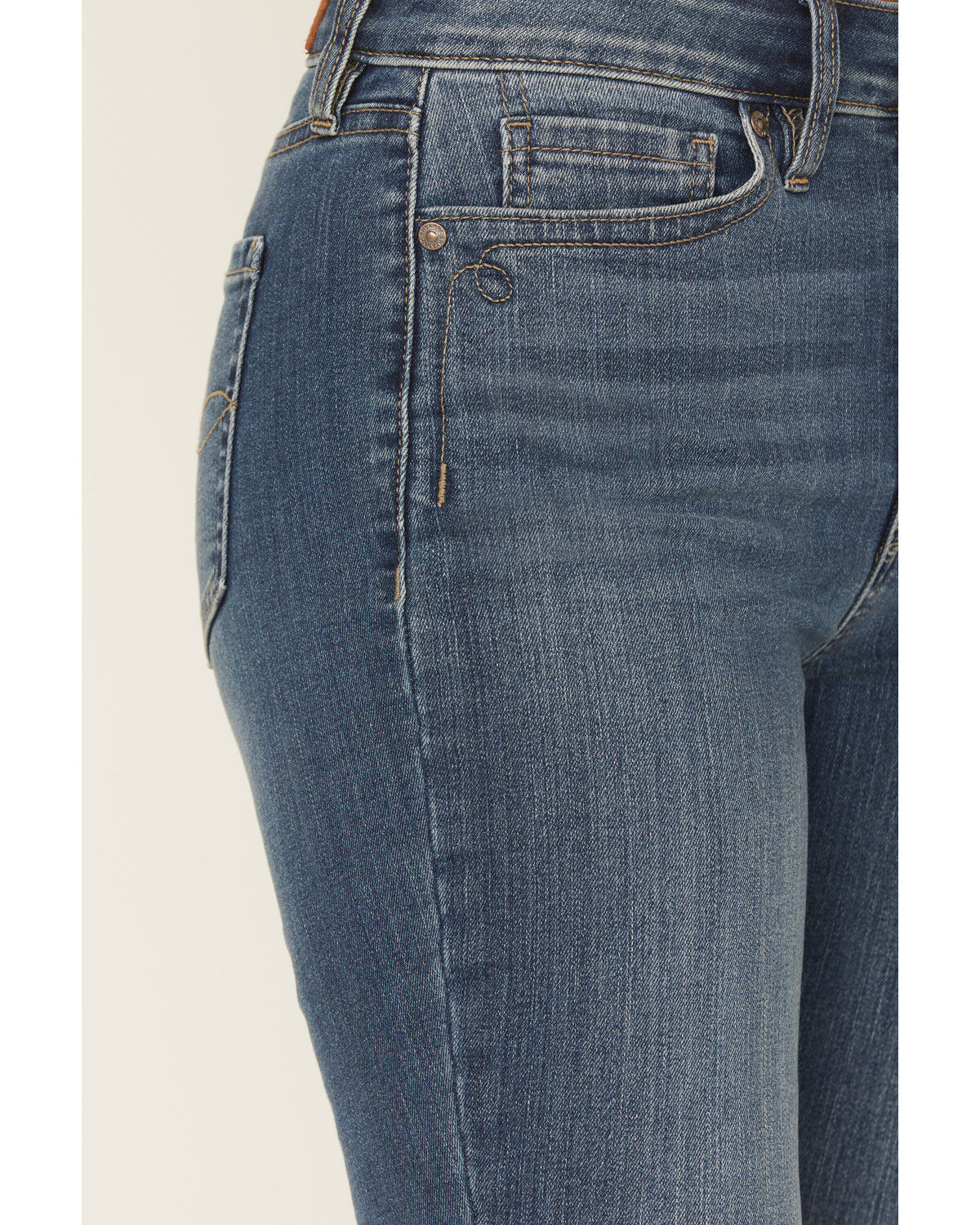Shyanne Women's Brazos Medium Wash Celest High Rise Bootcut Super Stretch Denim Jeans