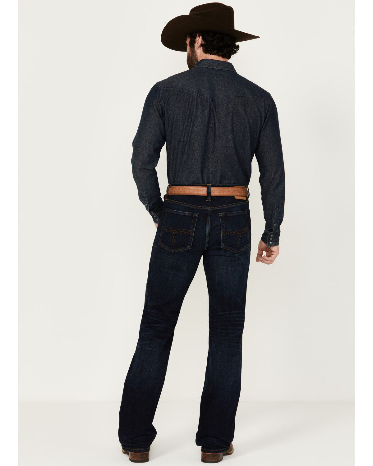 Blue Ranchwear Men's Carbon Dark Wash Slim Bootcut Stretch Denim Jeans