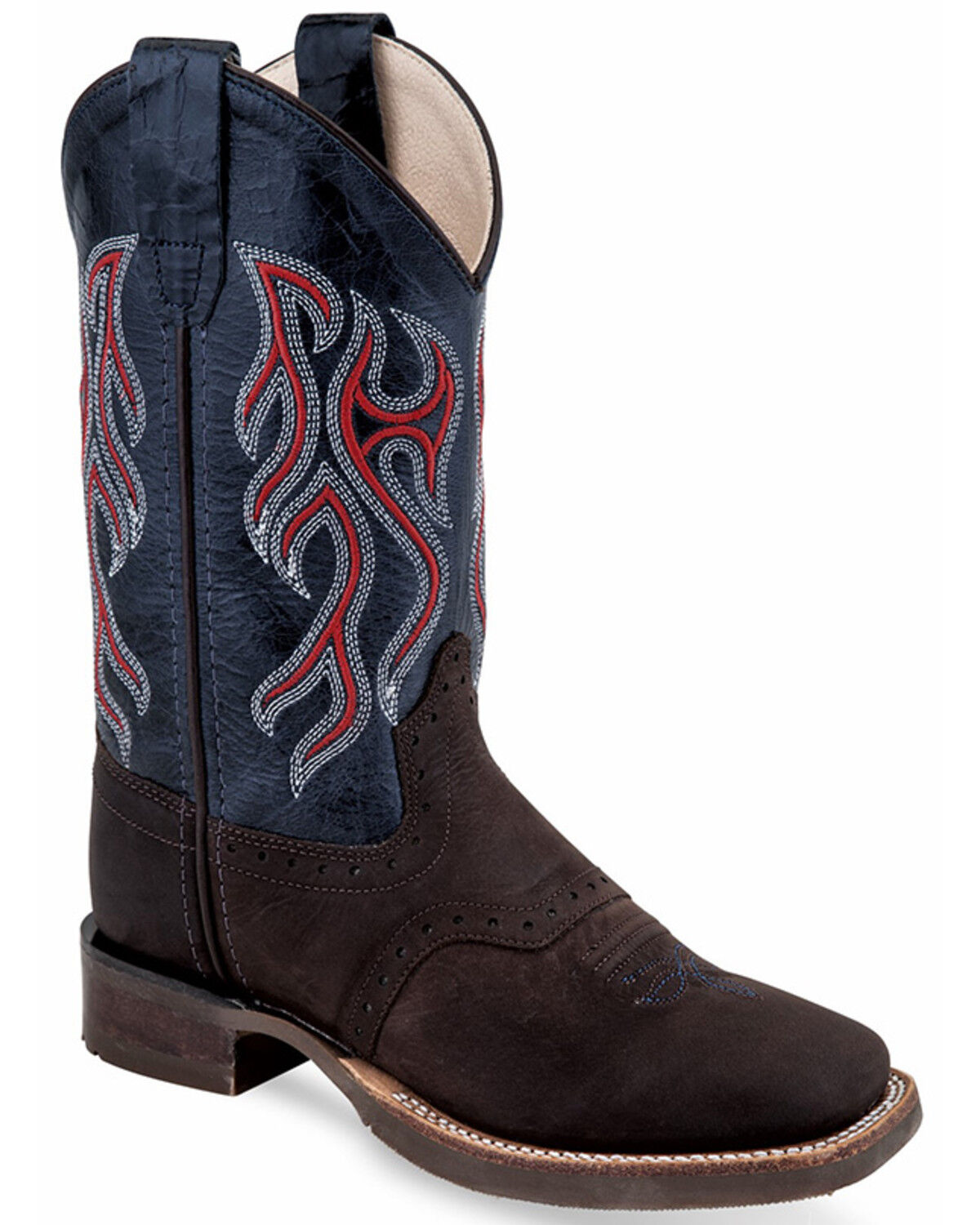 Old West Boys' Embroidered Western Boots - Square Toe