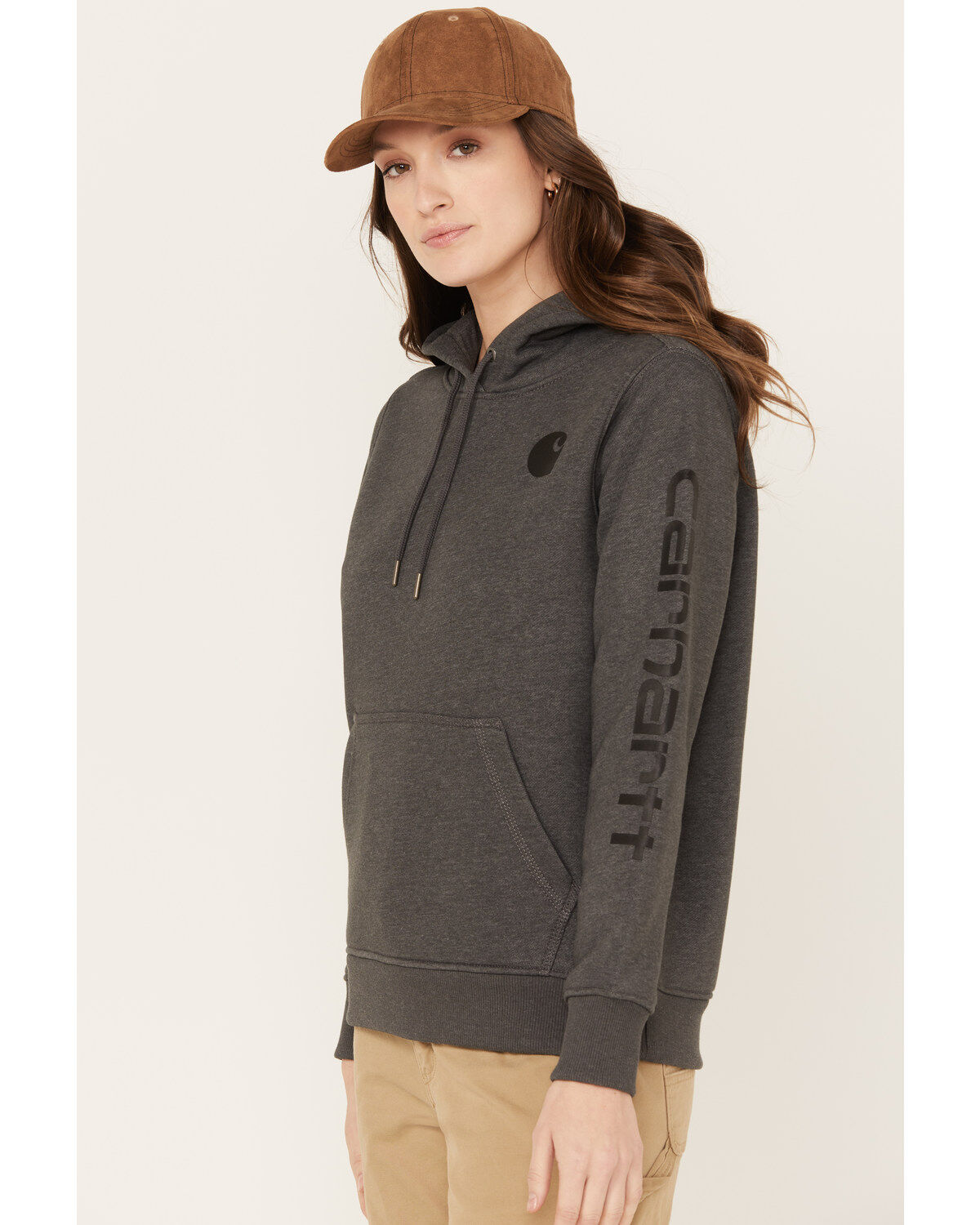 Carhartt Women's Clarksburg Graphic Sleeve Pullover Sweatshirt Hoodie