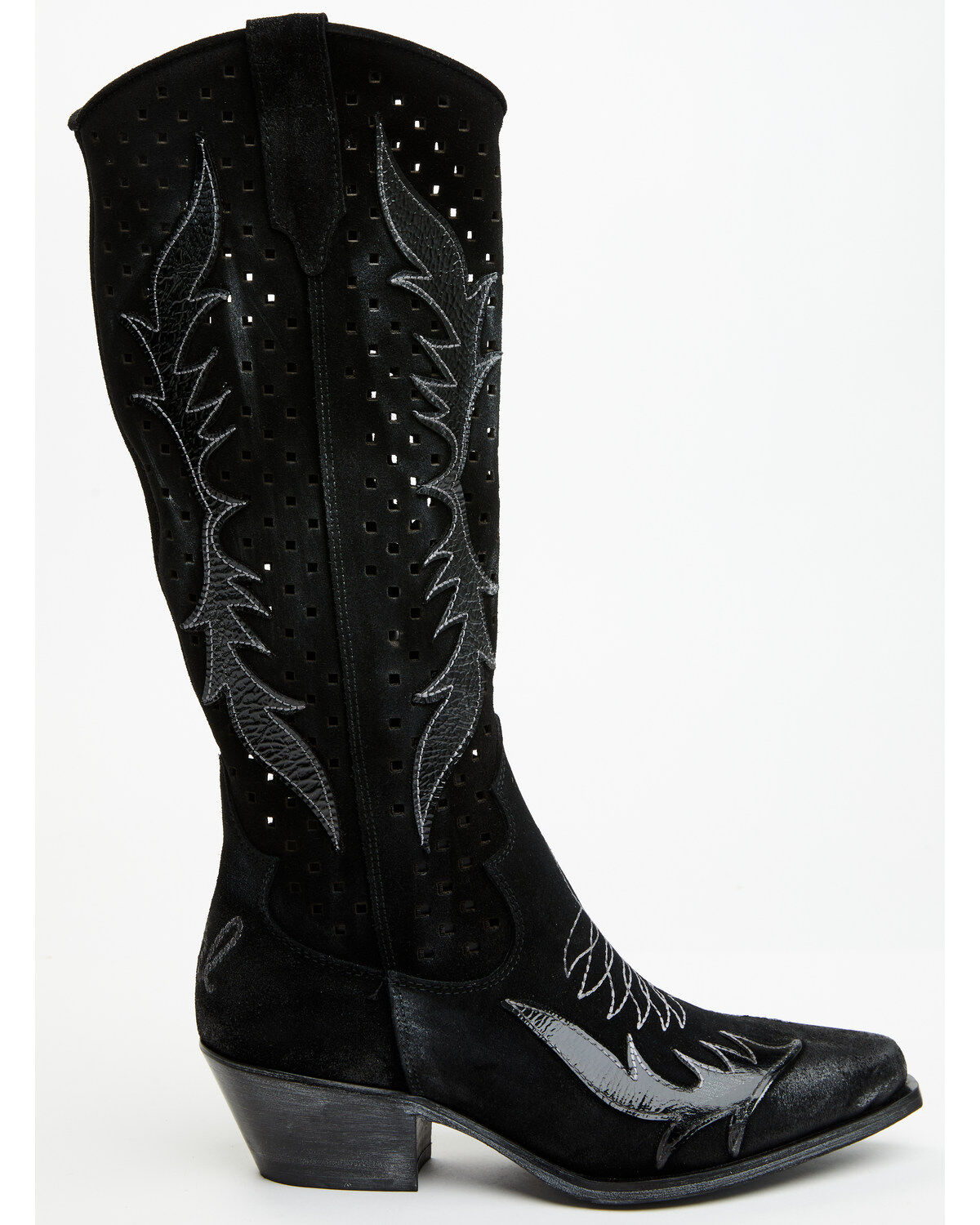 Italian Cowboy Women's Perforated Tall Western Boots - Snip Toe