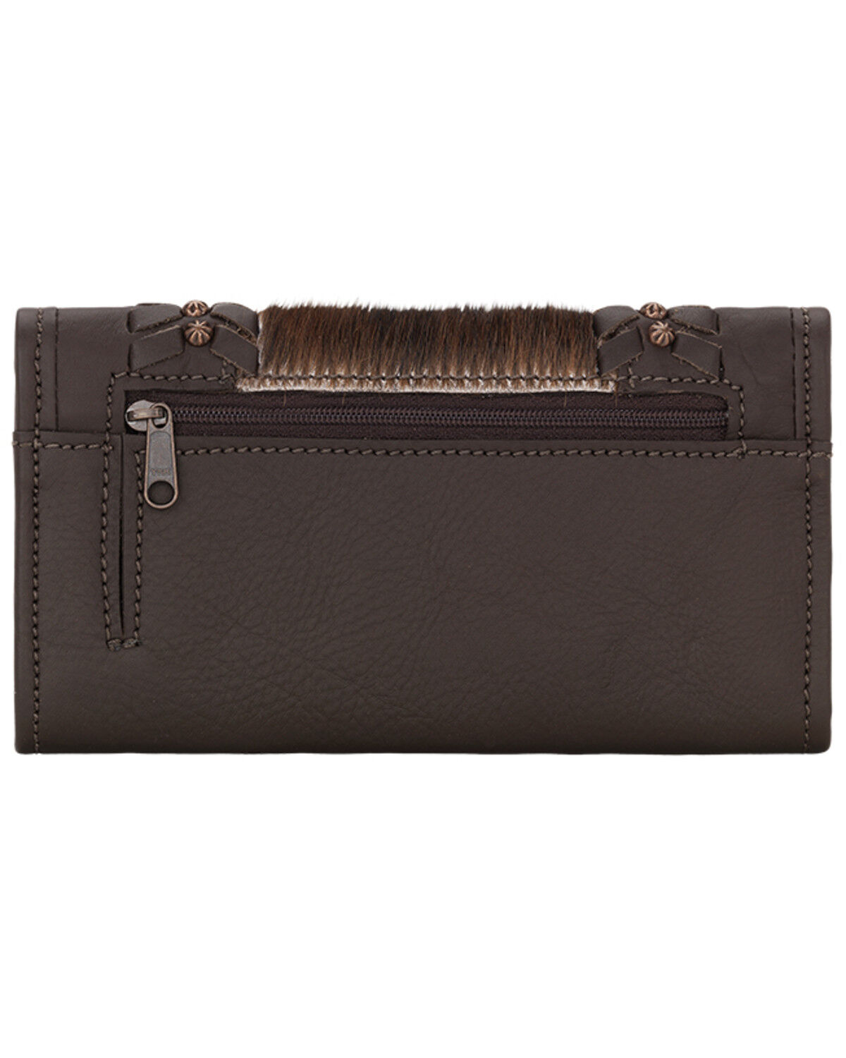 American West Women's Cow Town Chocolate Tri-Fold Wallet