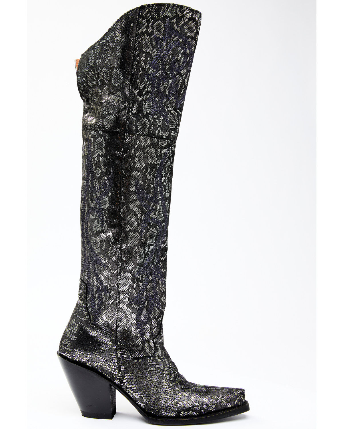 Dan Post Women's Black Snake Print Western Boots - Snip Toe