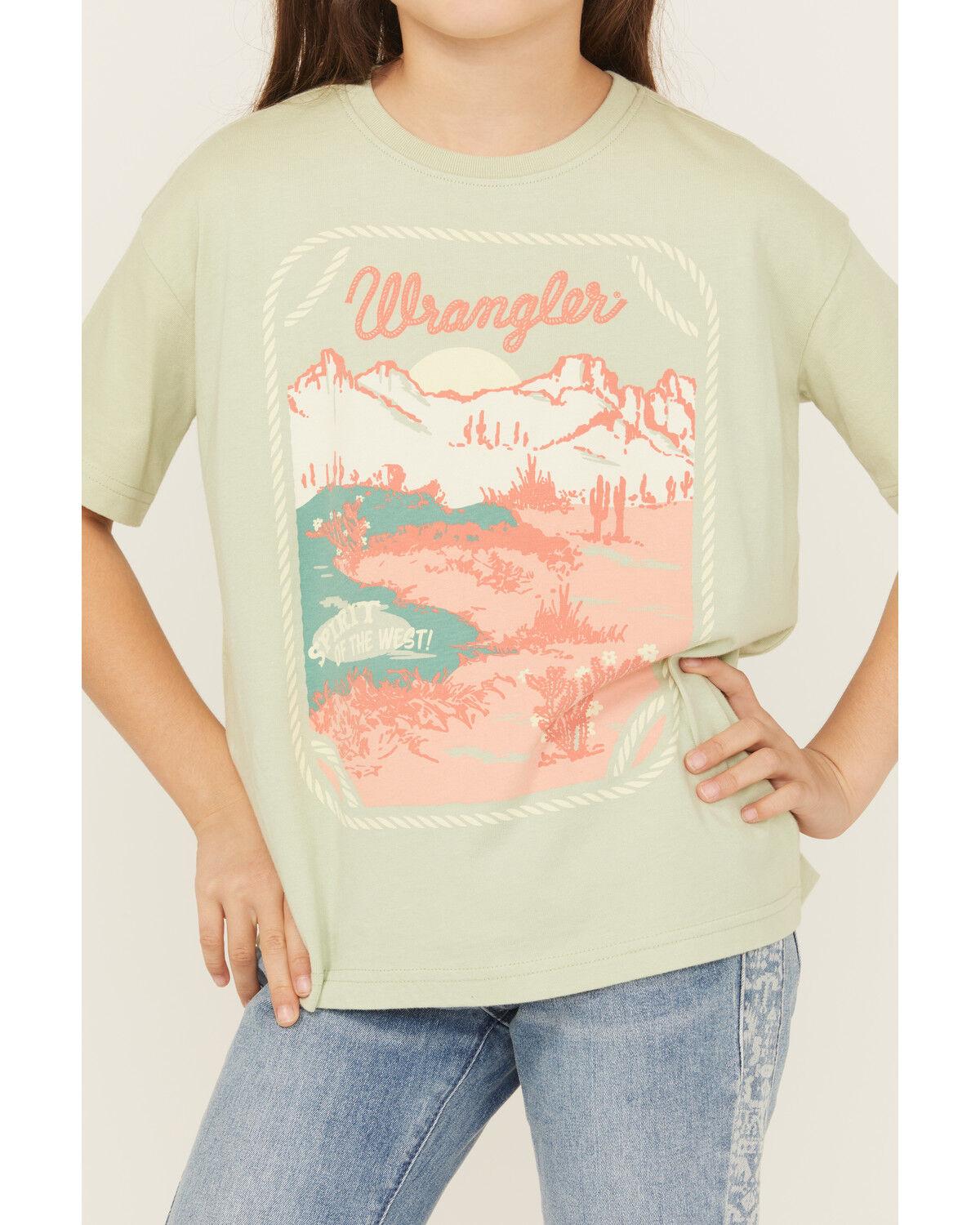 Wrangler Girls' Logo Desert Short Sleeve Graphic Tee