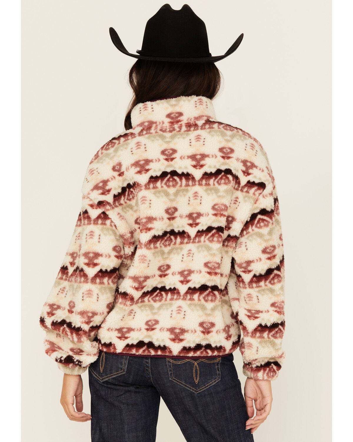 Rock & Roll Denim Women's Southwestern Print Sherpa Pullover