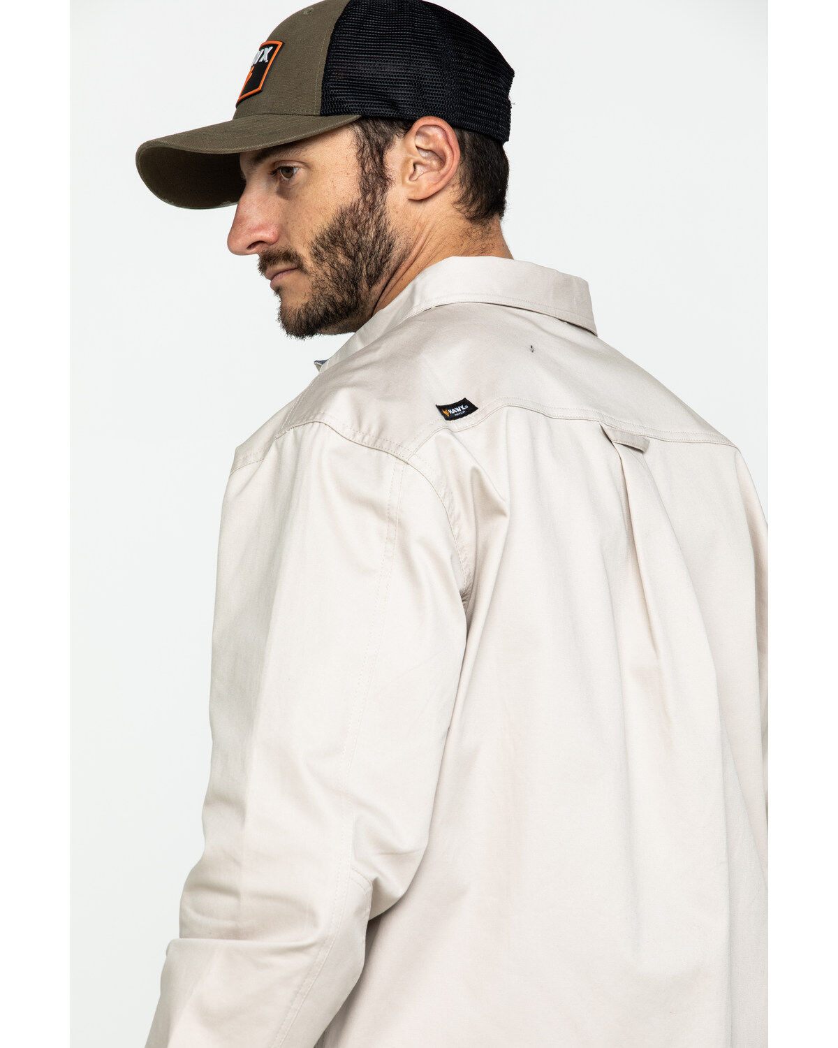 Hawx Men's Khaki Stretch Twill Long Sleeve Work Shirt