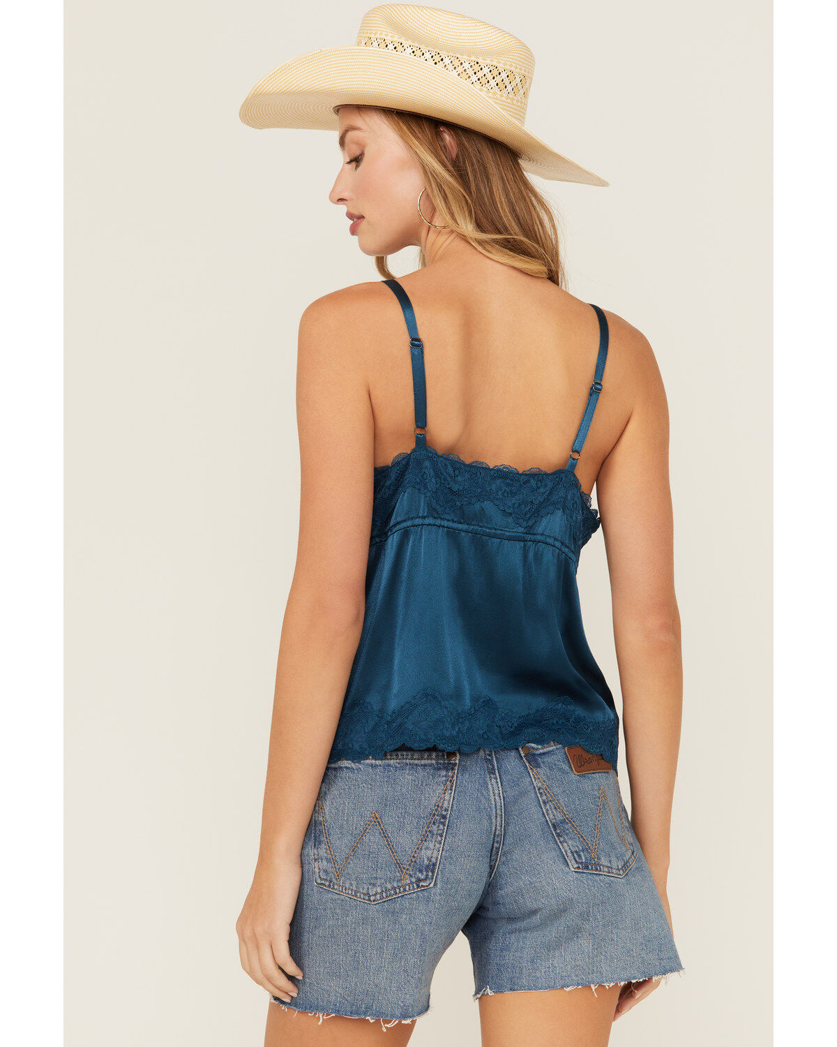 Shyanne Women's Lace Trim Satin Cami