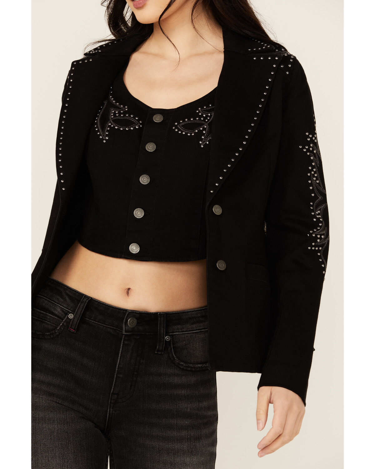 Idyllwind Women's Burbank Embroidered and Studded Super Stretch Blazer