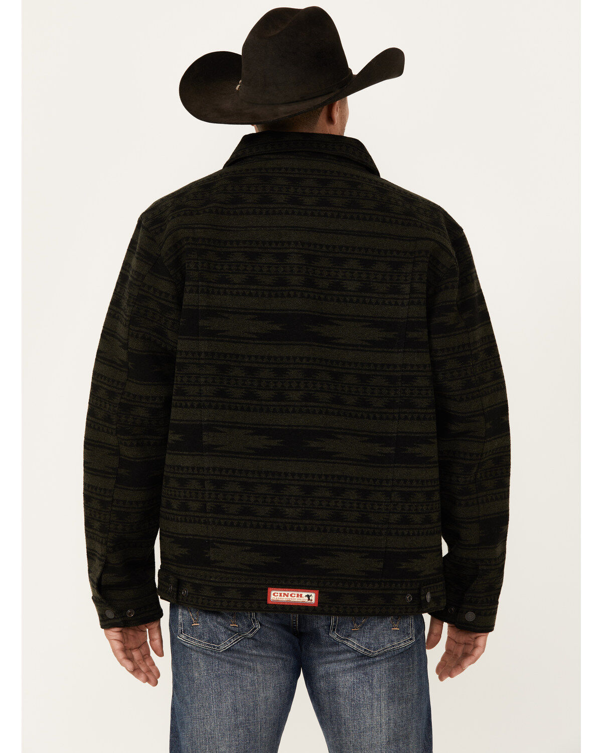 Cinch Men's Southwestern Jacquard Twill Trucker Snap Jacket