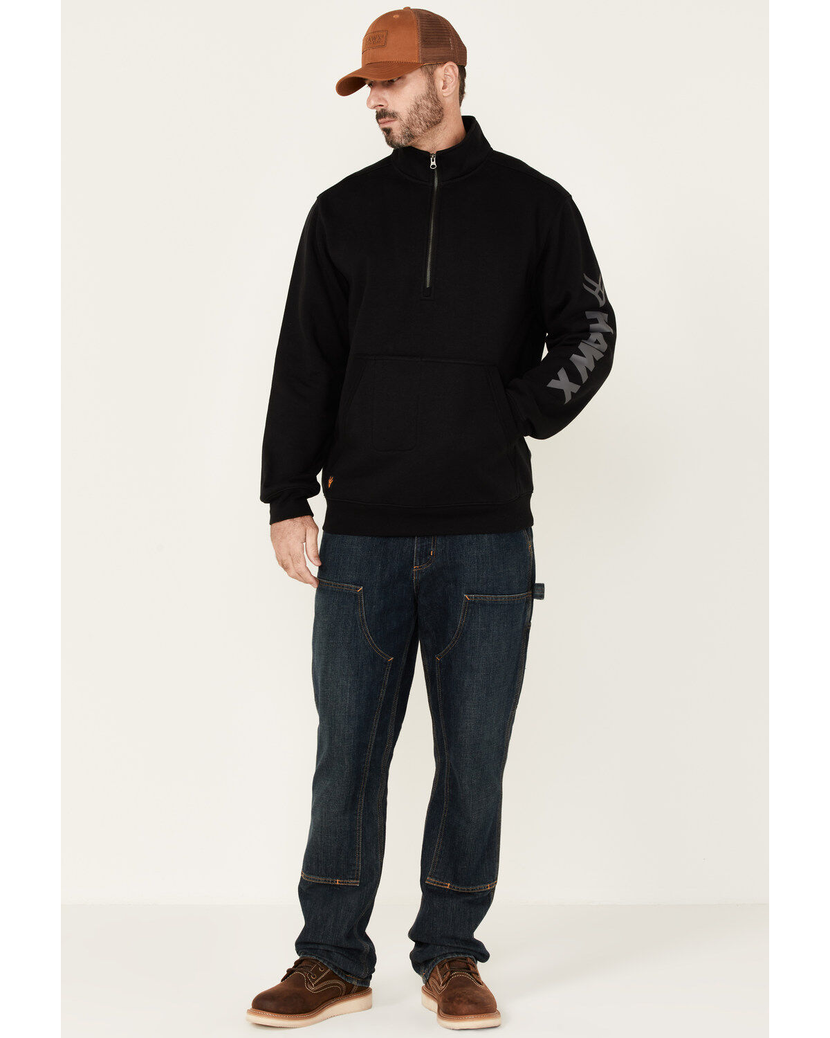 Hawx Men's Black Primo 1/4 Zip Work Fleece Pullover