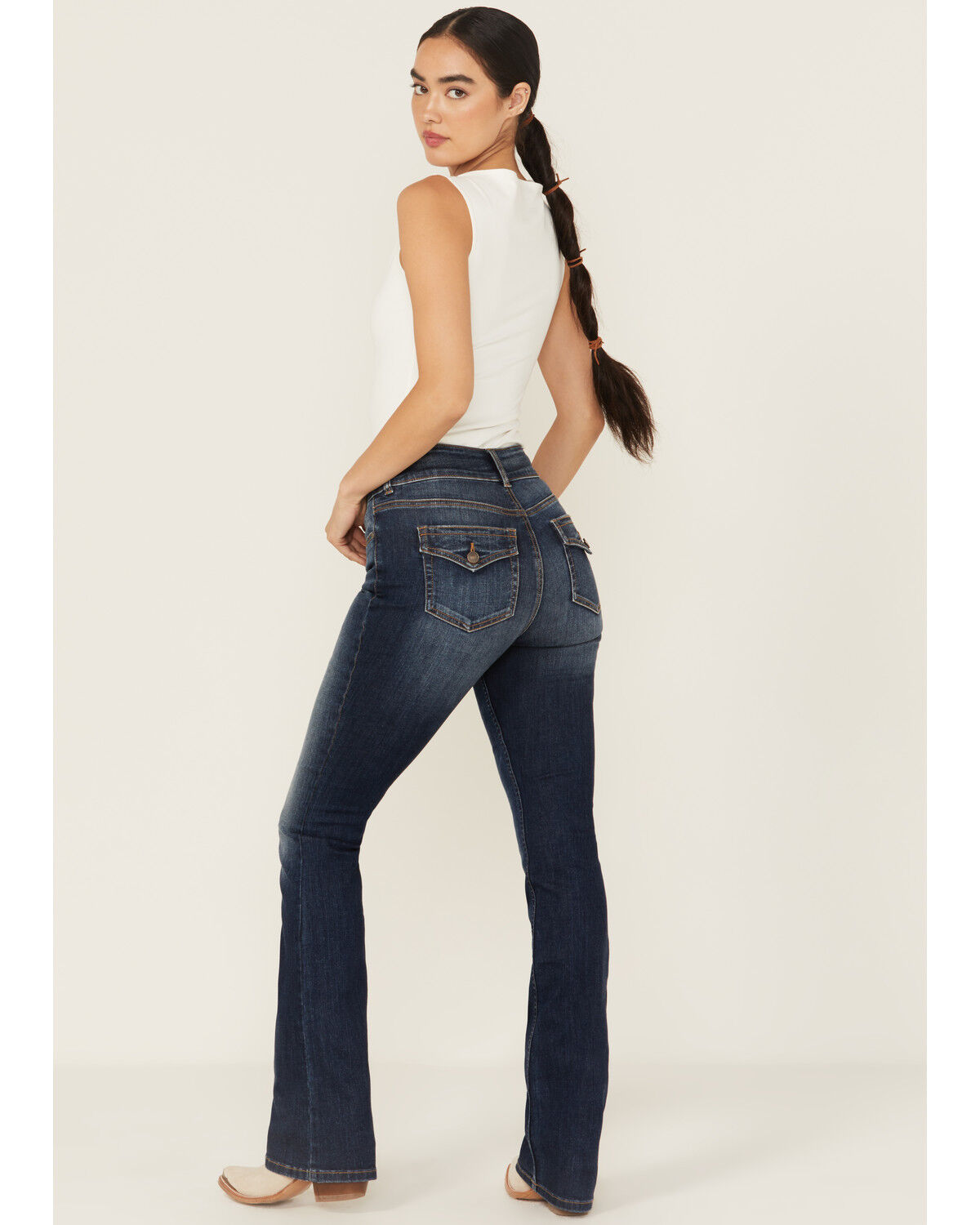 Shyanne Women's Rhine High Rise Dark Wash Bootcut Stretch Denim Jeans