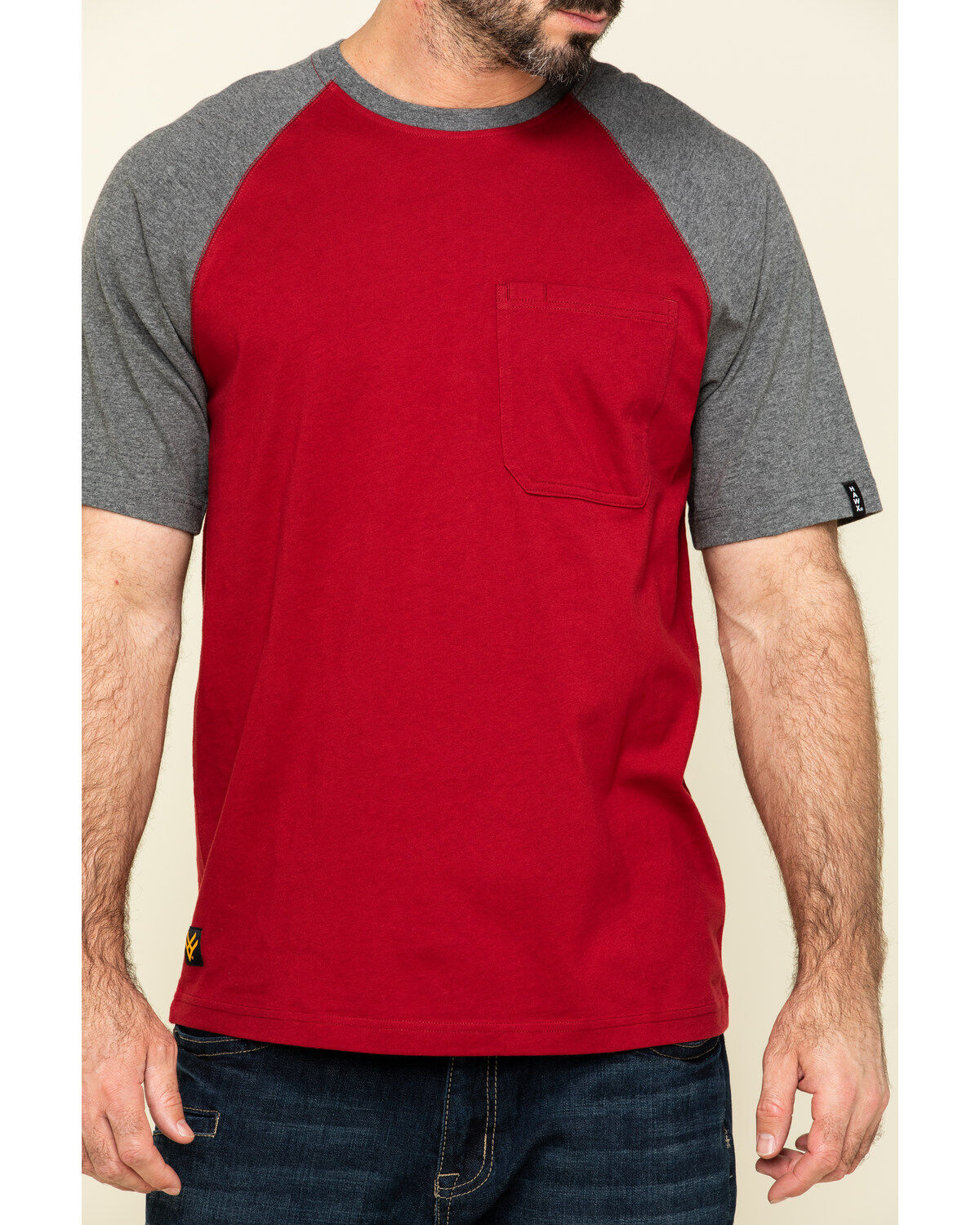 Hawx Men's Red Midland Short Sleeve Baseball Work T-Shirt