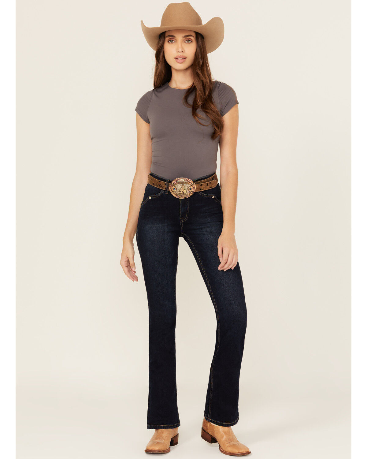 Rock & Roll Denim Women's Dark Wash High Rise Bootcut Stretch Denim Jeans