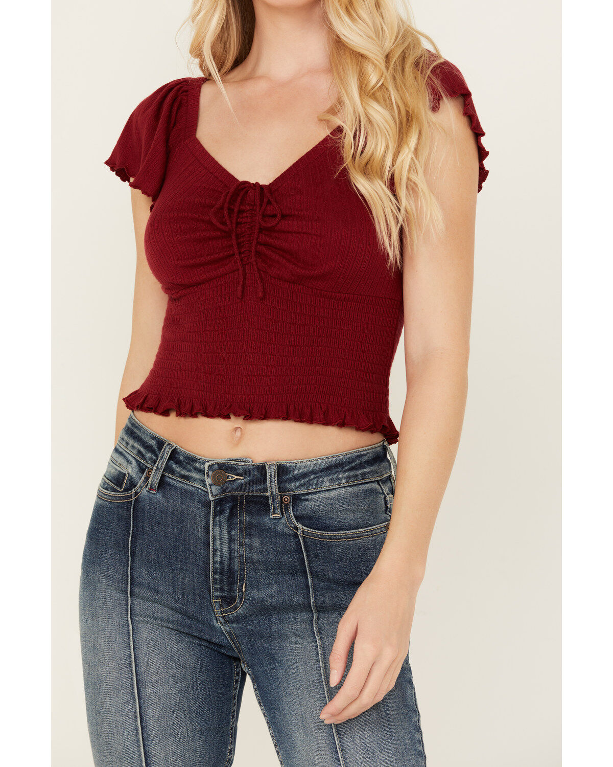 Idyllwind Women's Pointe Flutter Sleeve Smocked Top