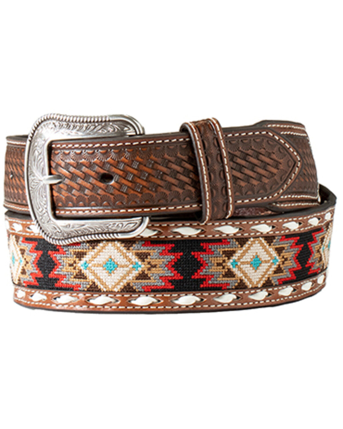 M & F Western Men's Southwestern Embroidered Belt