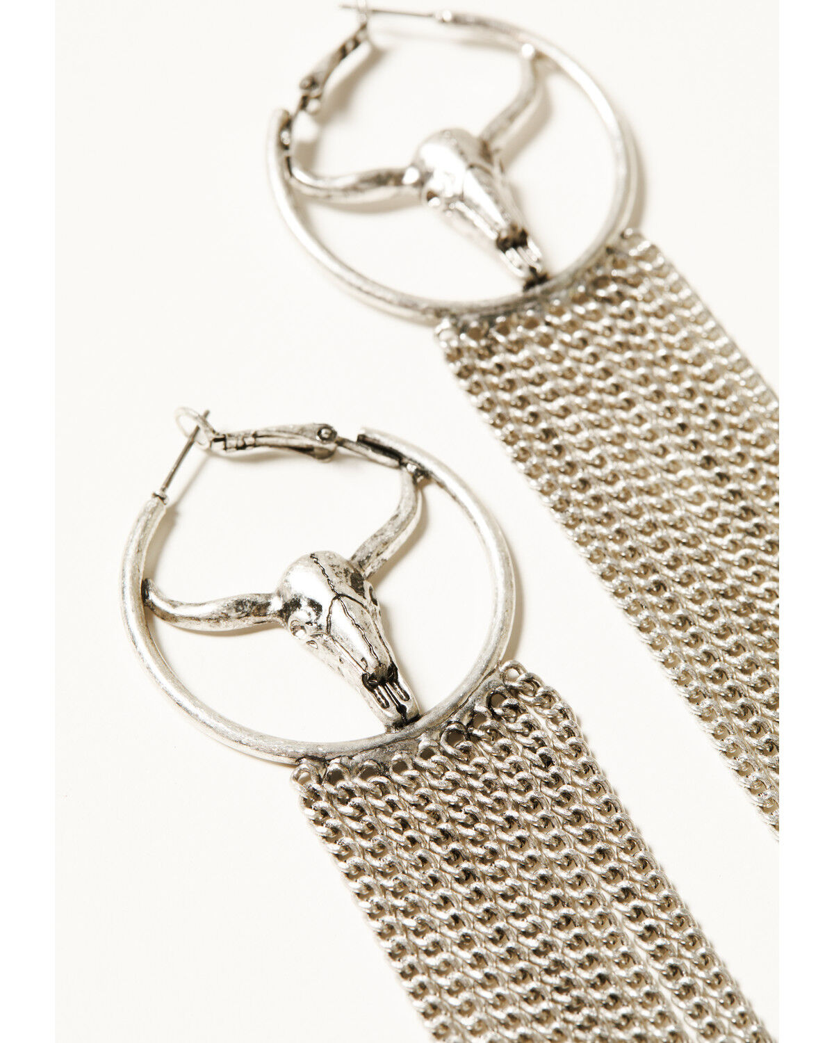 Idyllwind Women's Shelby Steer Head Fringe Hoop Earrings