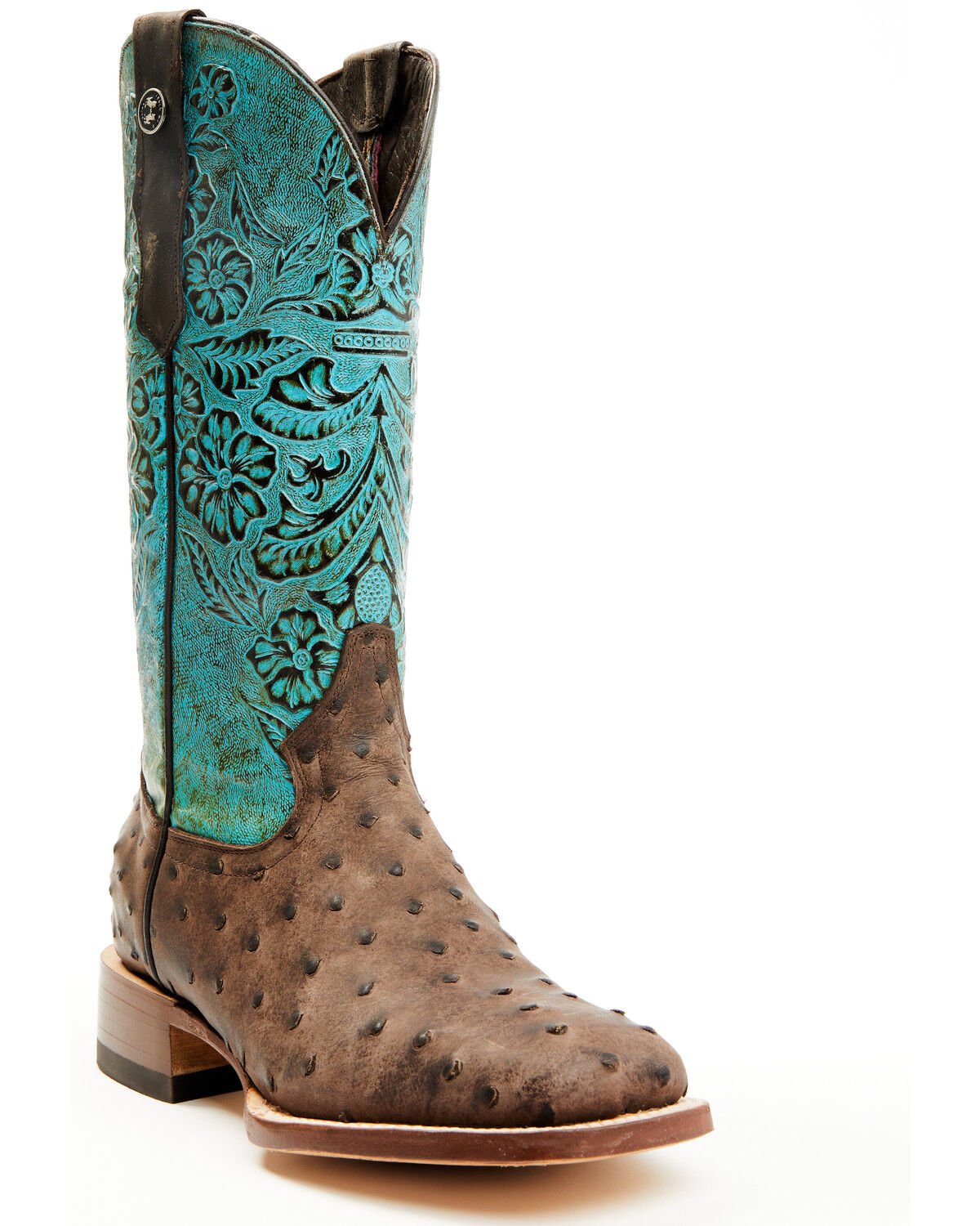 Tanner Mark Women's Ostrich Print Western Boots - Broad Square Toe