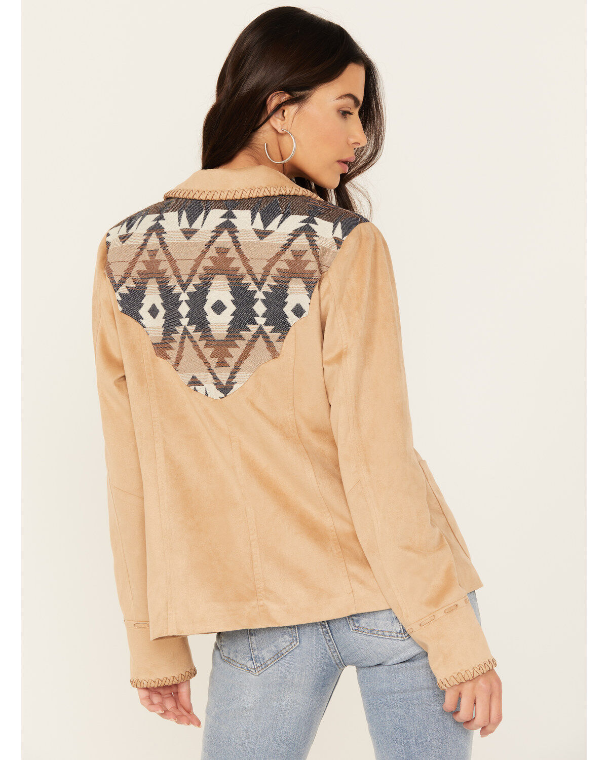 Shyanne Women's Faux Suede Southwestern Yoke Blazer