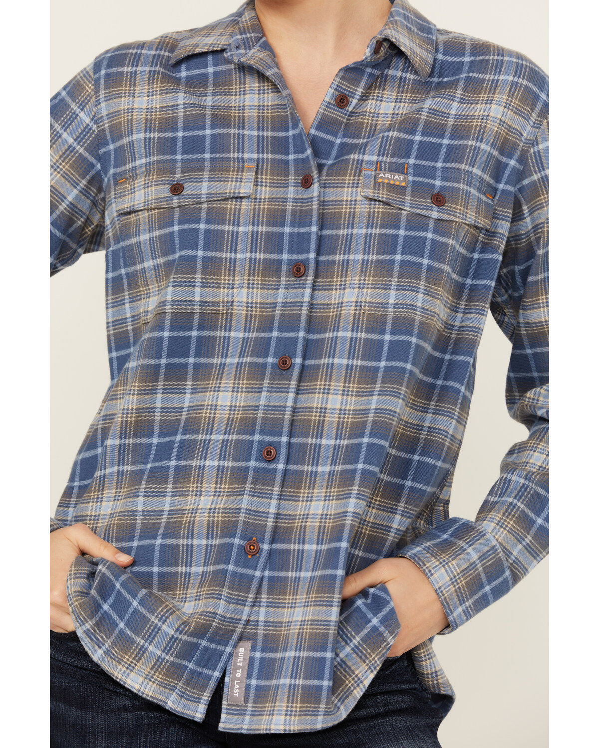 Ariat Women's Rebar Flannel DuraStretch Long Sleeve Button-Down Work Shirt