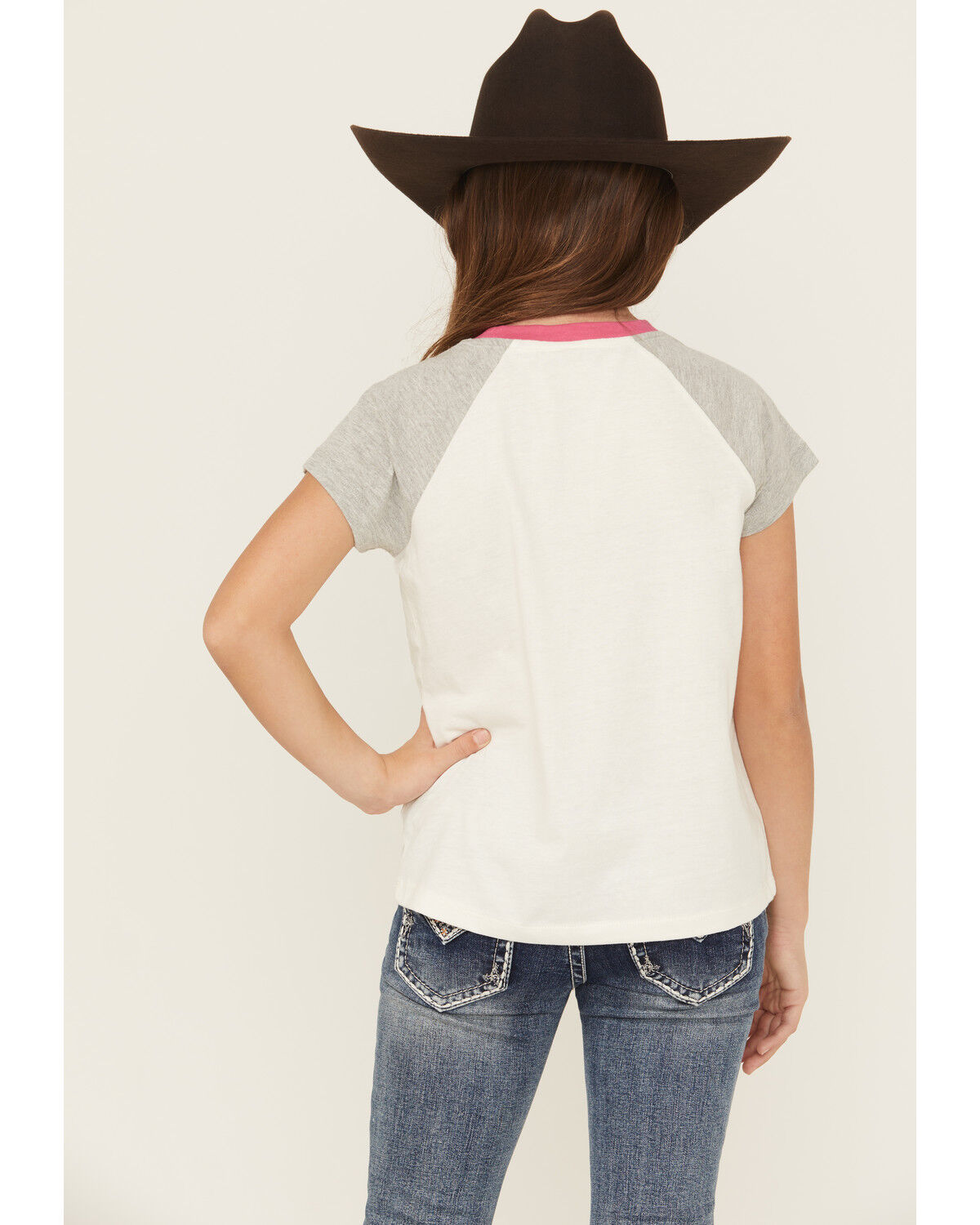 Rock & Roll Denim Girls' Horses Heart Short Sleeve Graphic Tee