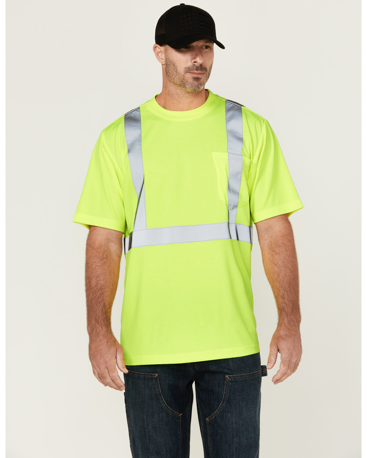 Hawx Men's Hi-Vis Reflective Short Sleeve Work T-Shirt