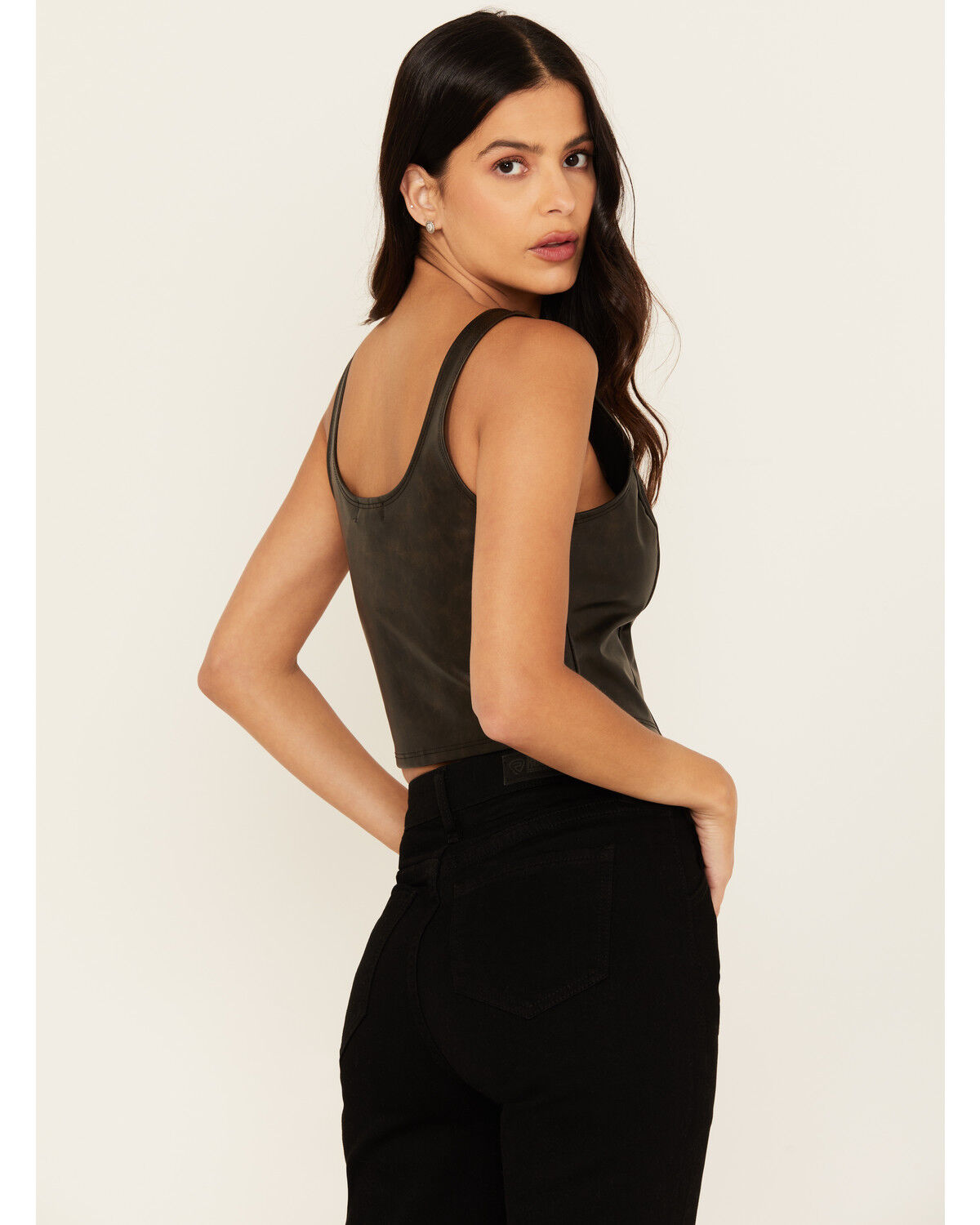 Originality Women's Faux Leather Corset Top