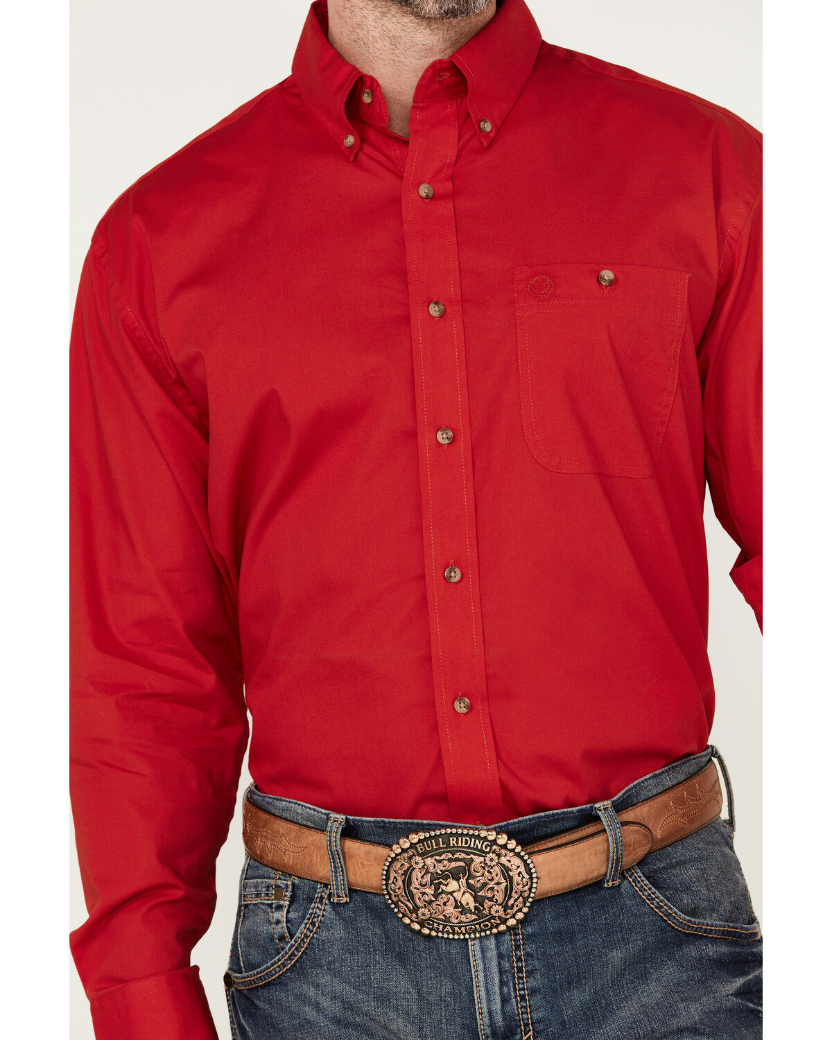 George Strait by Wrangler Men's Long Sleeve Button-Down Stretch Western Shirt