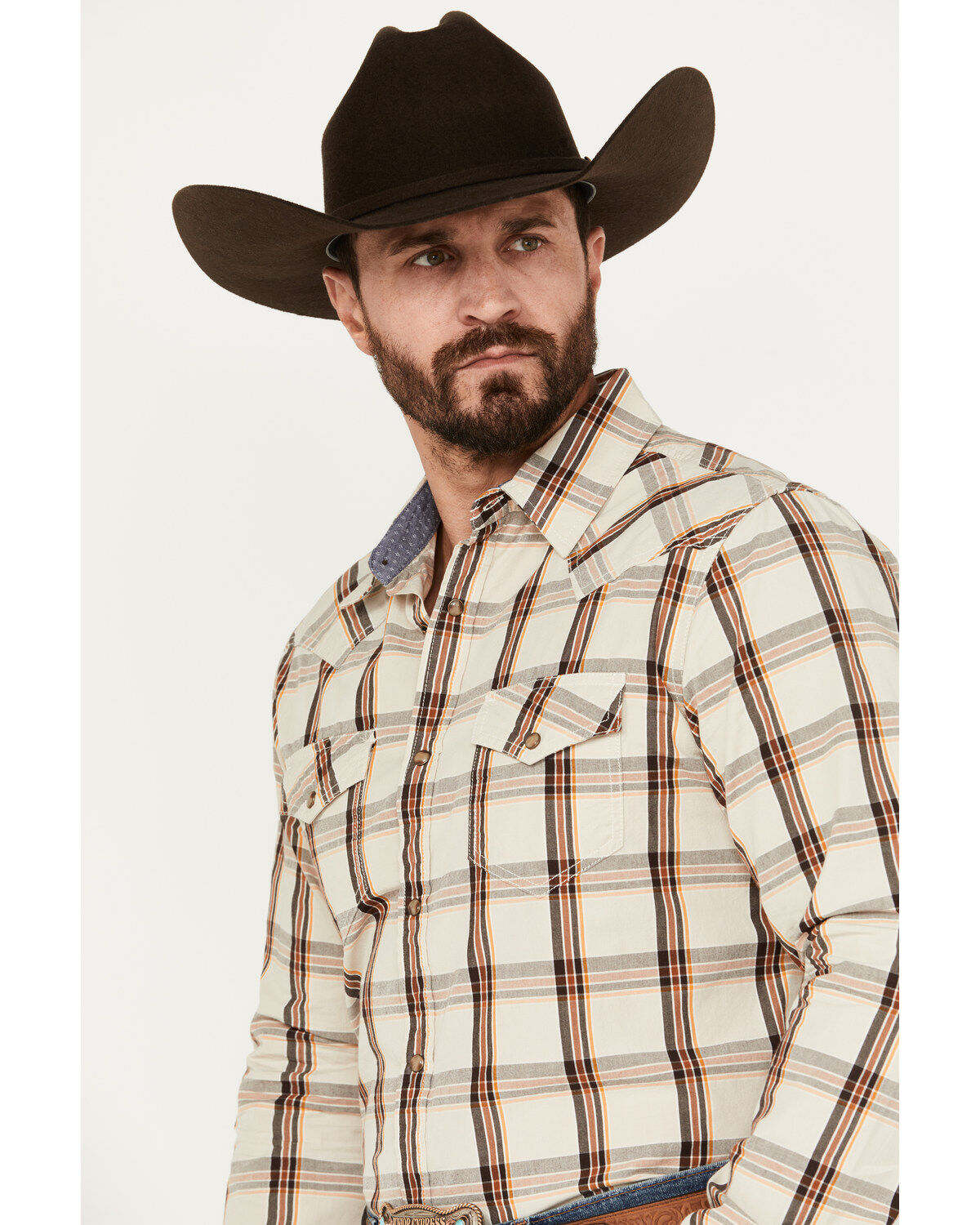 Cody James Men's Sundowner Plaid Print Long Sleeve Western Snap Shirt