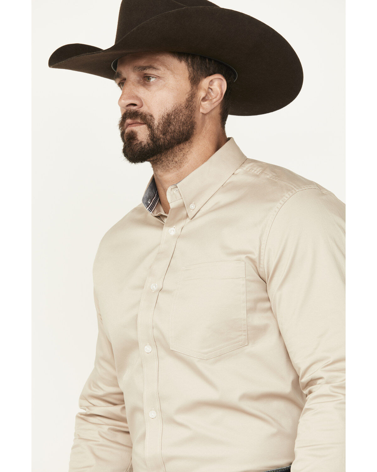Cody James Men's Basic Twill Long Sleeve Button-Down Performance Western Shirt